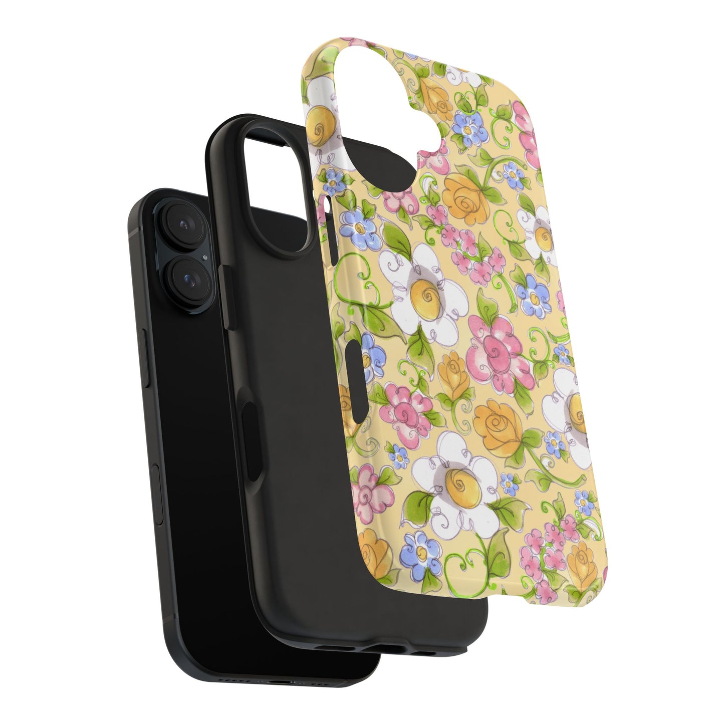Flower Frolic Yellow Phone Case