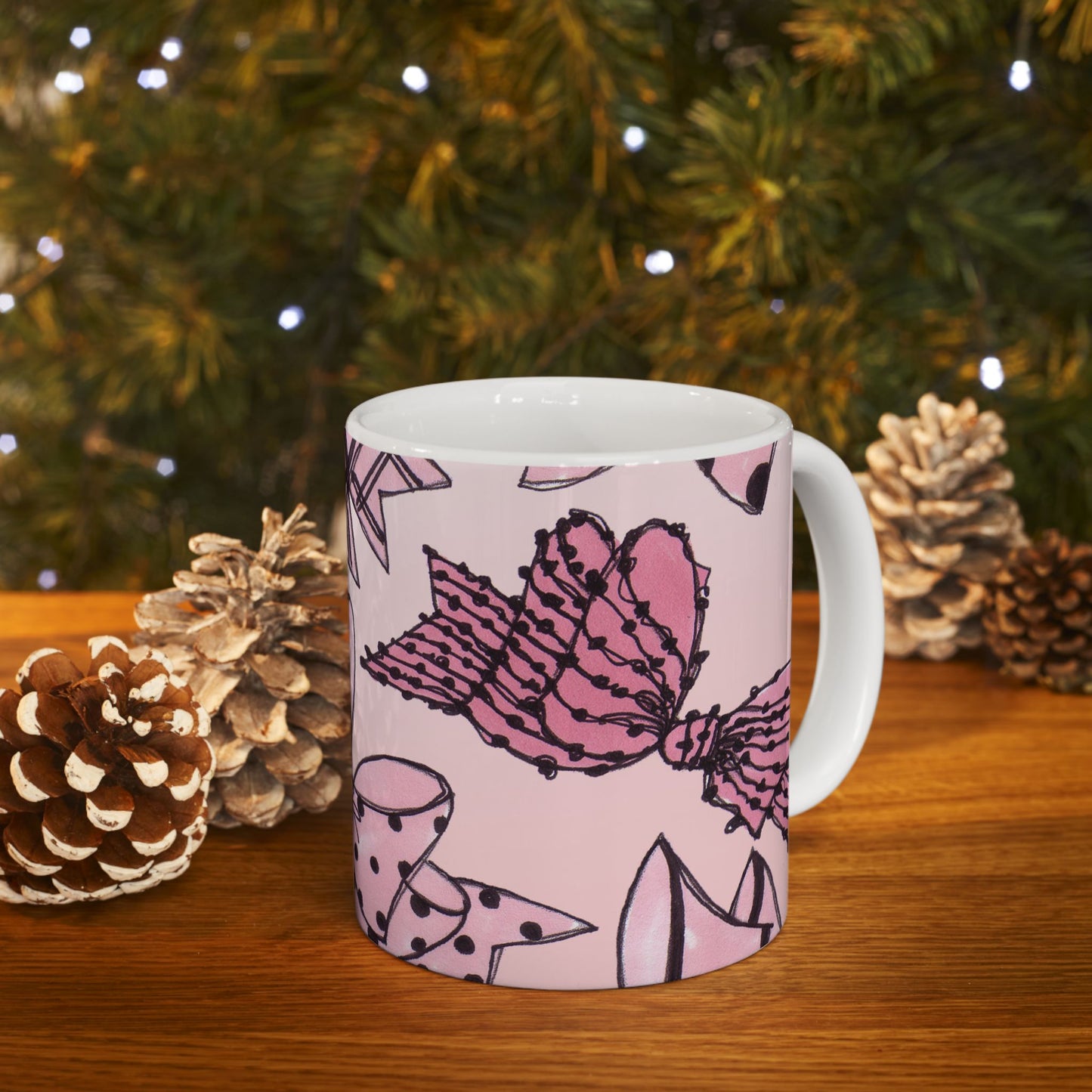 Cat Bows Pink Sky Cup