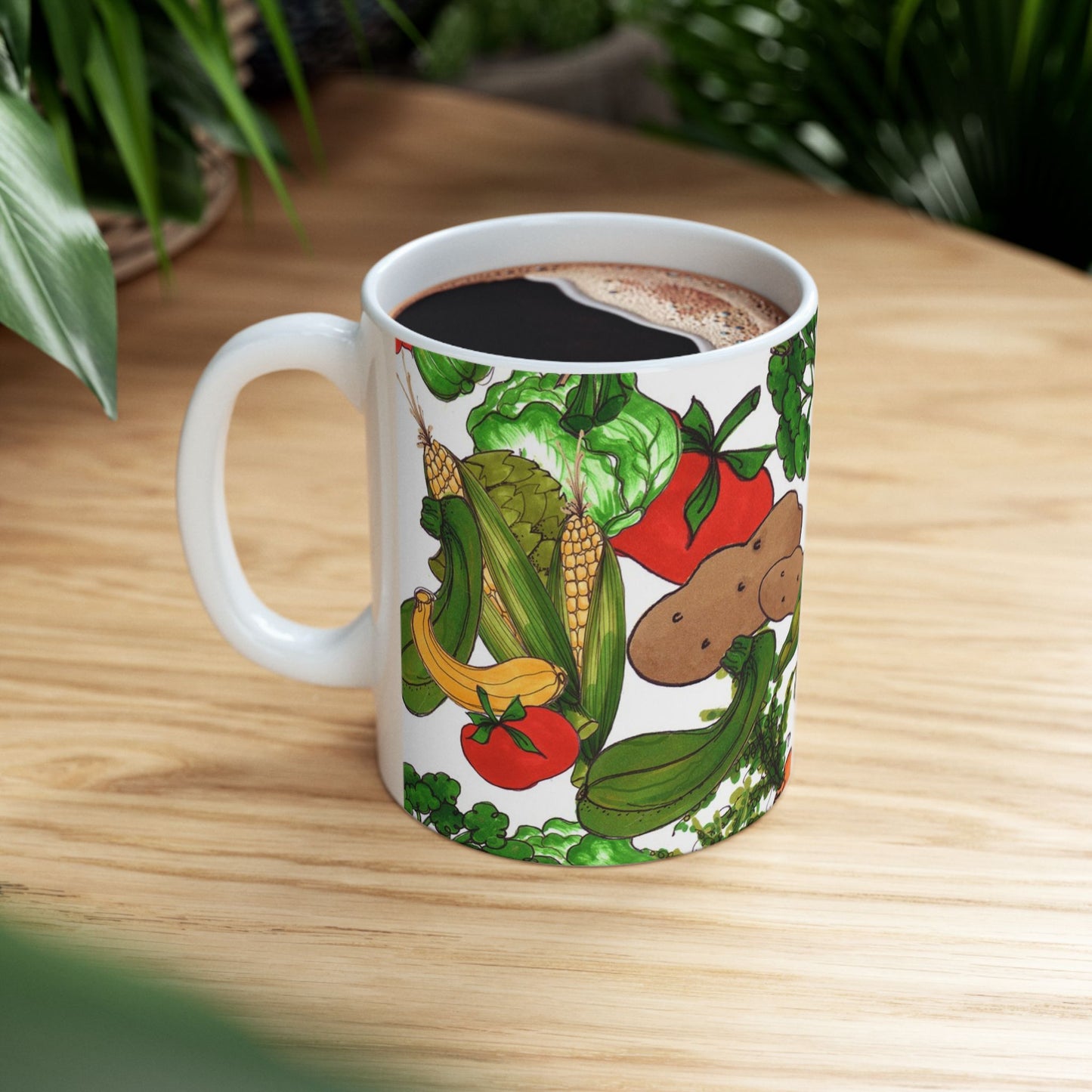 Veggie Jungle White Cup