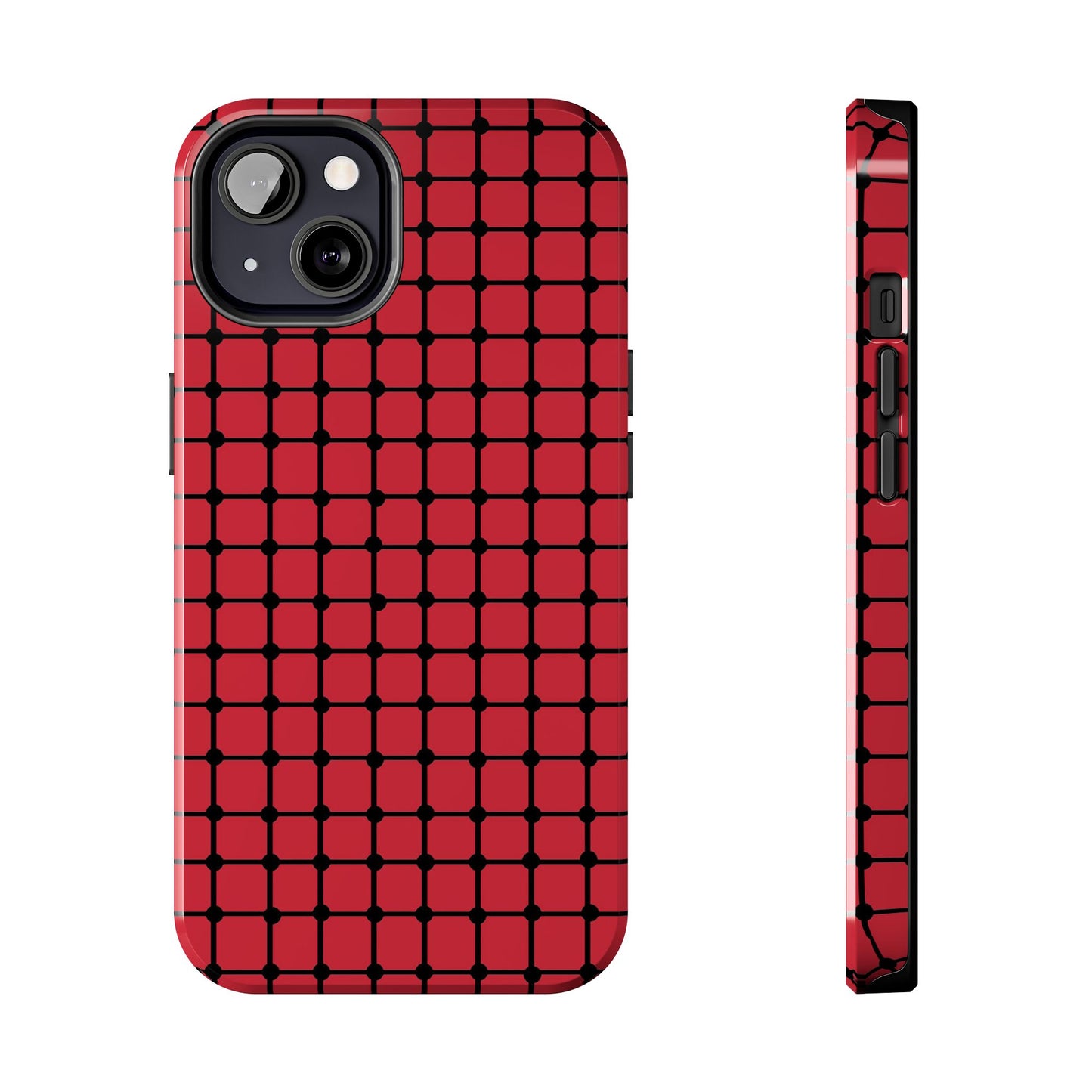 Dot Grid Red / Black Phone Case
