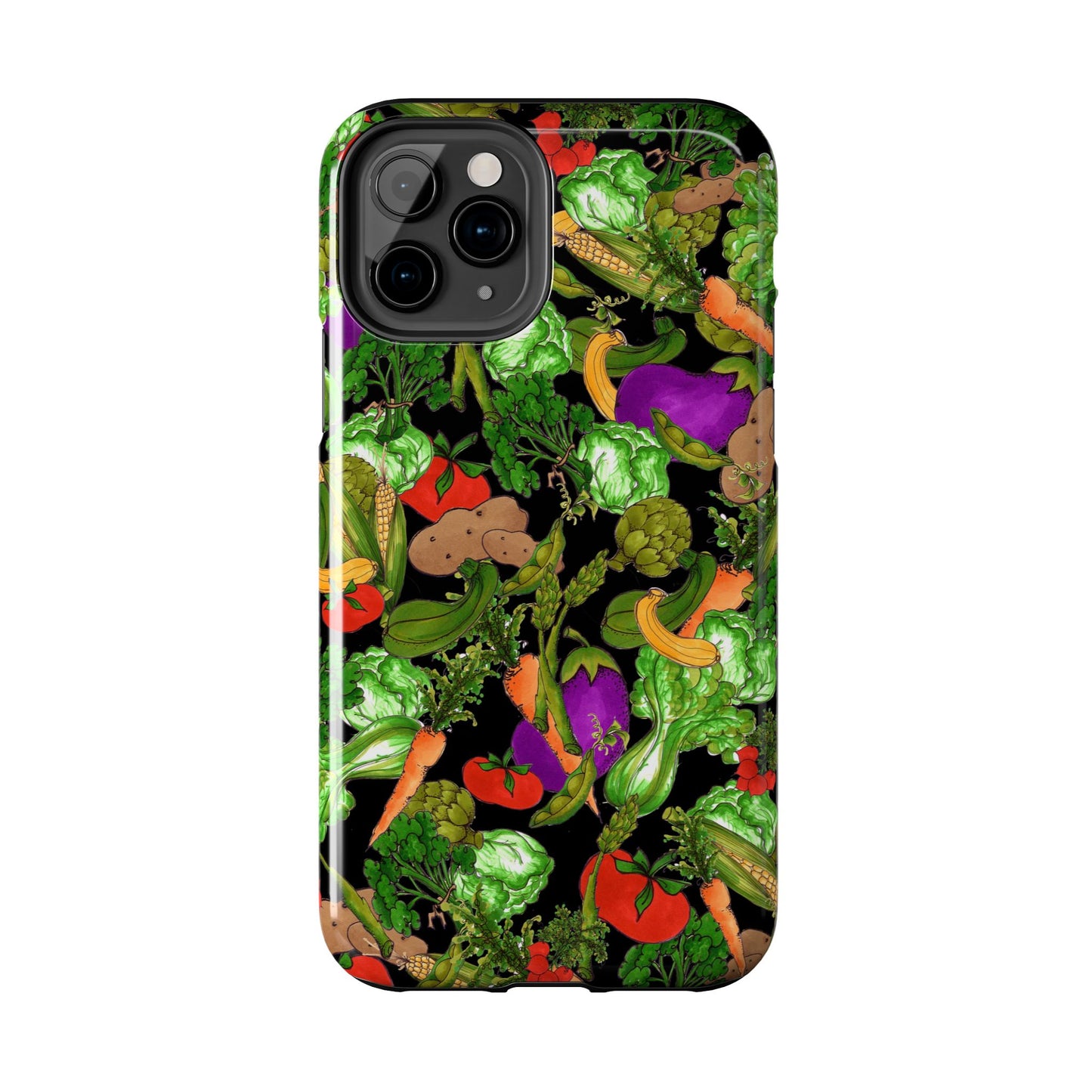 Veggie Jungle Black Phone Case