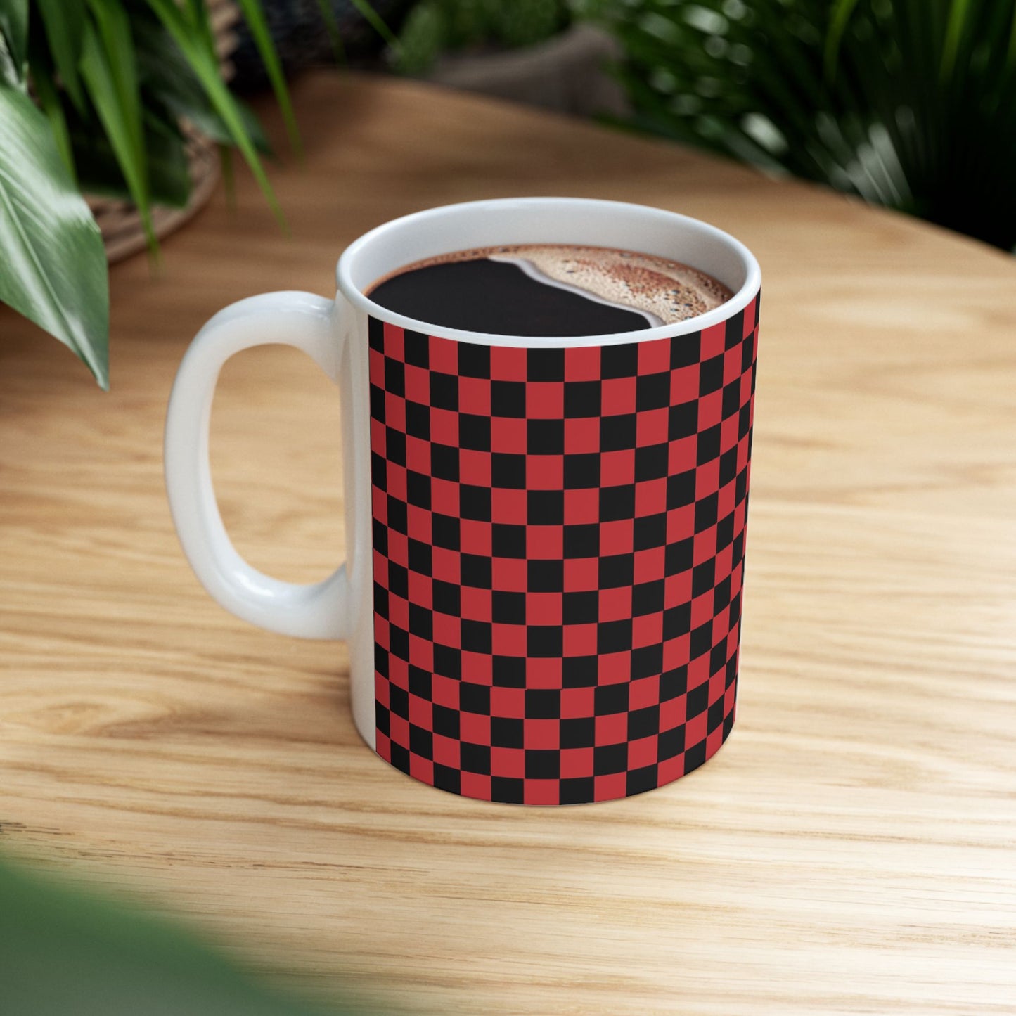 Checkerboard Red / Black Cup