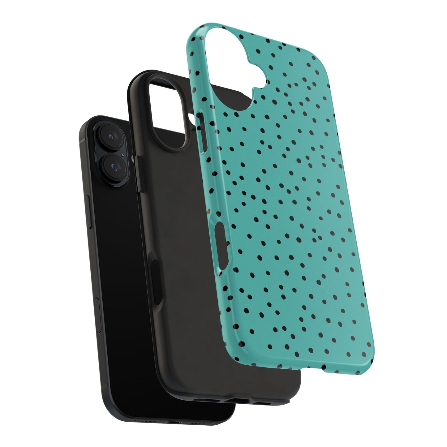 Dinky Dots Turquoise / Black Phone Case
