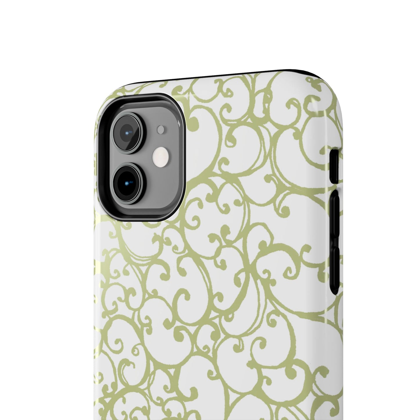 Scrollie White / Green Phone Case
