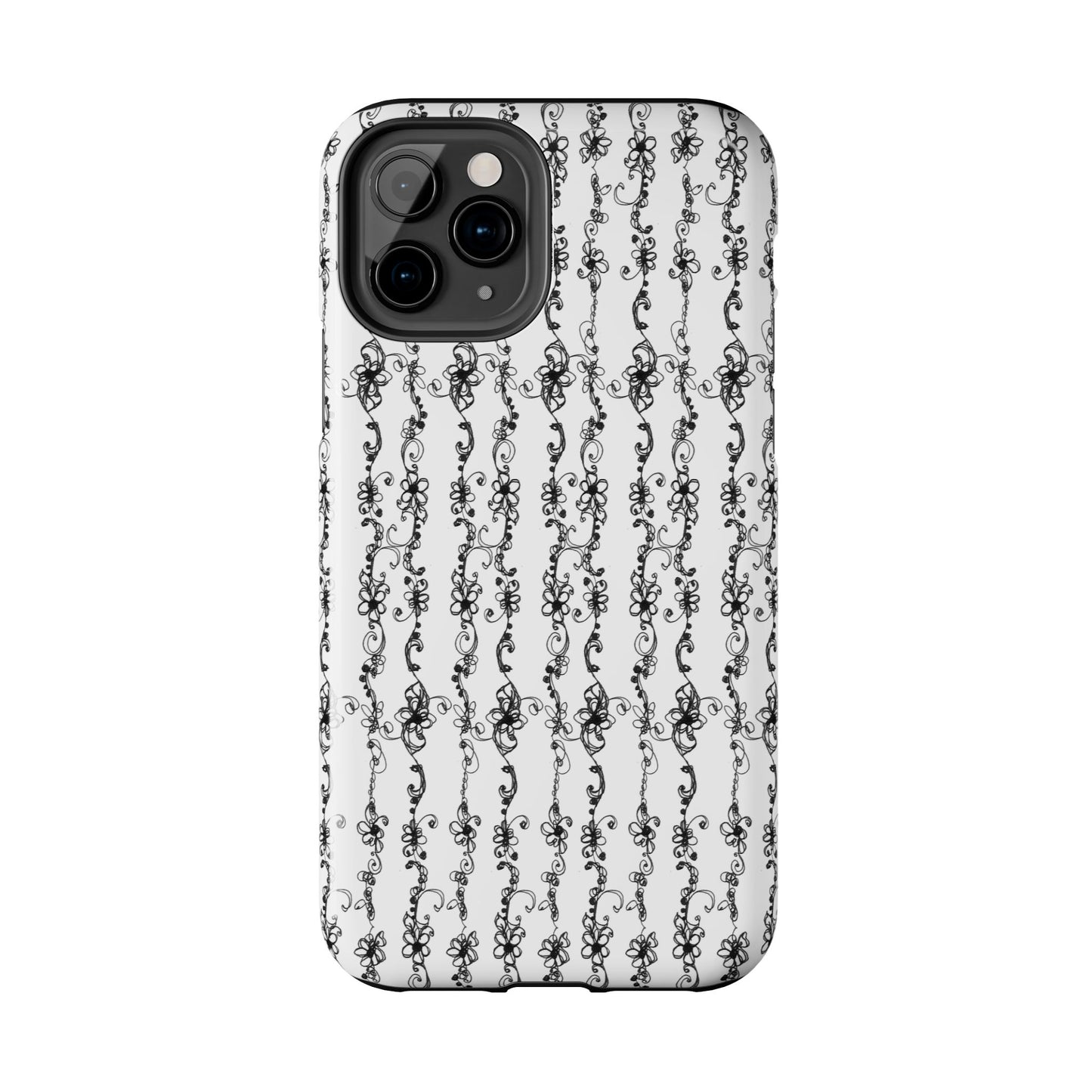 Flower Scroll Stripe Phone Case