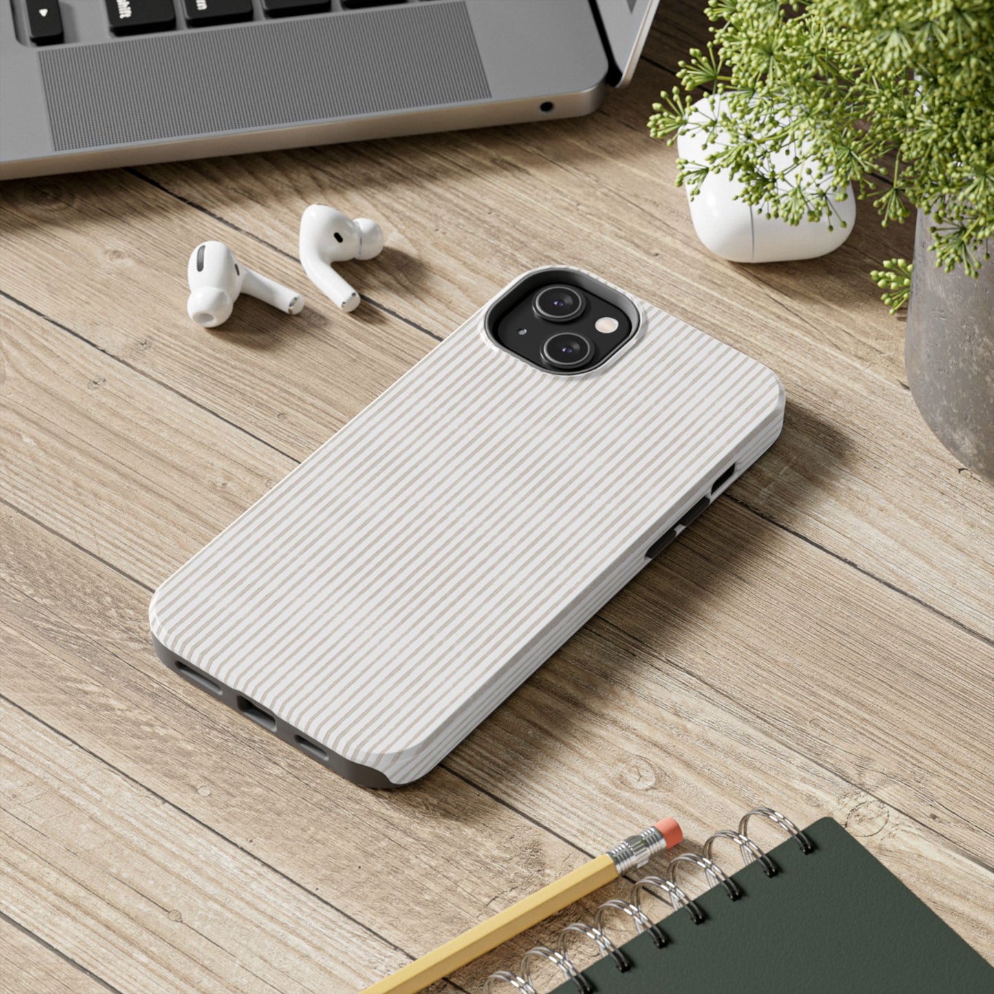 Stripe White / Gray Phone Case