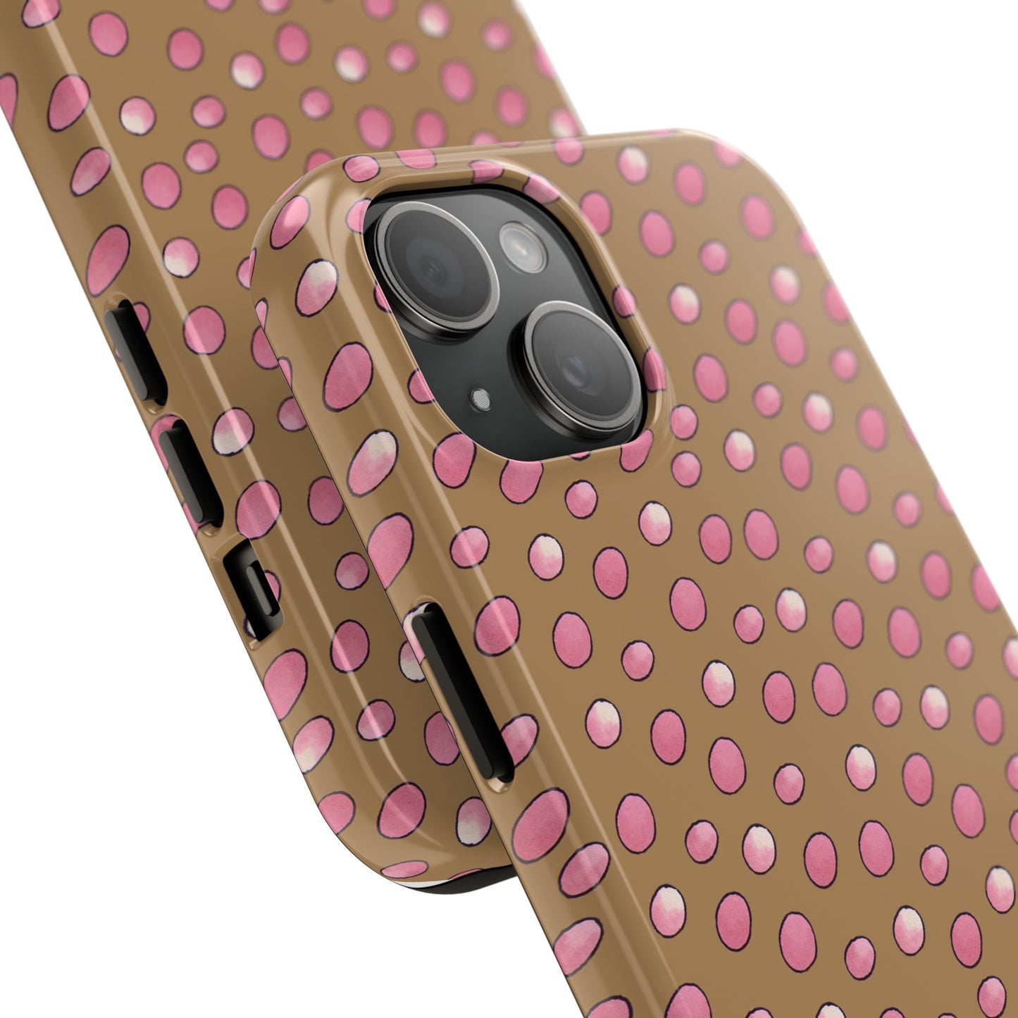 Egg Dots Chocolate / Pink Phone Case