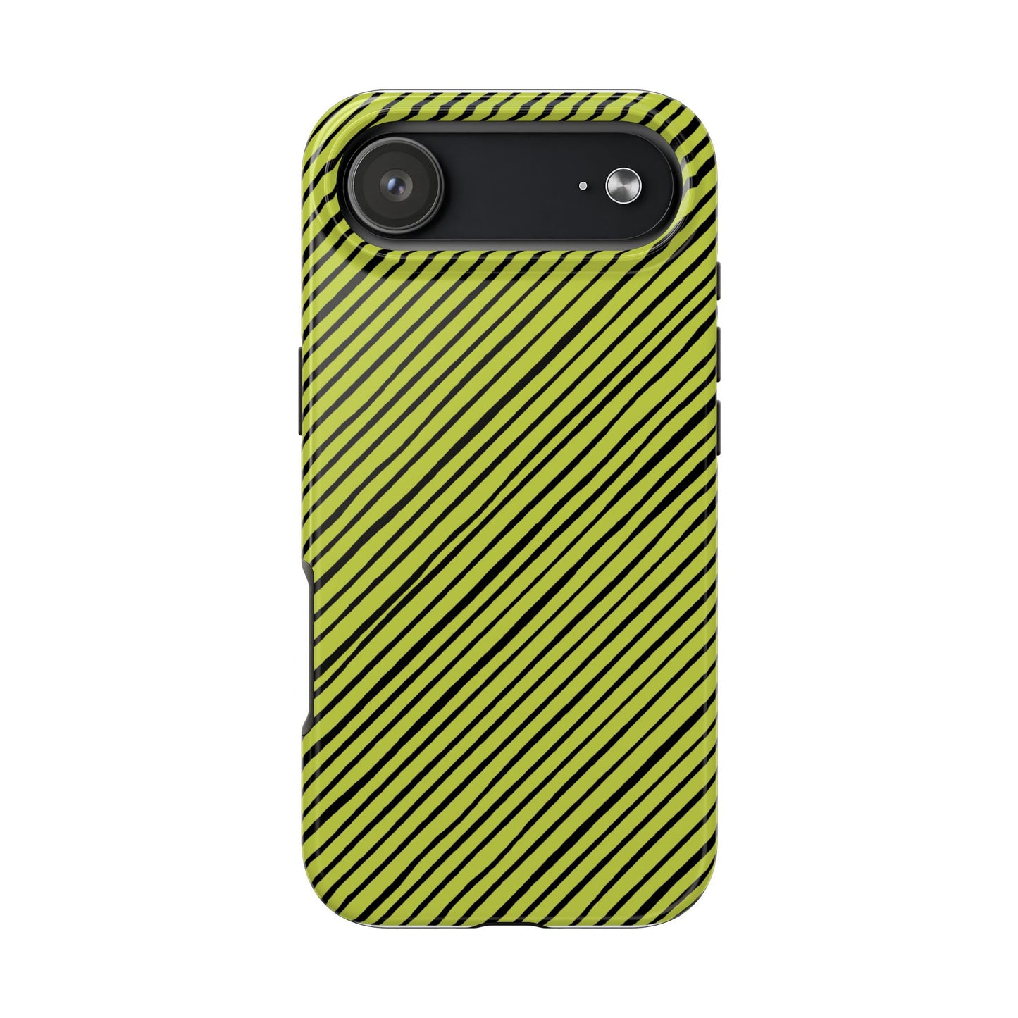 Quirky Bias Stripe Green / Black Phone Case