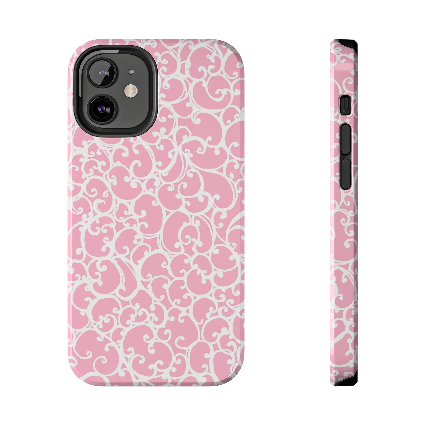 Scrollie Pink / White Phone Case