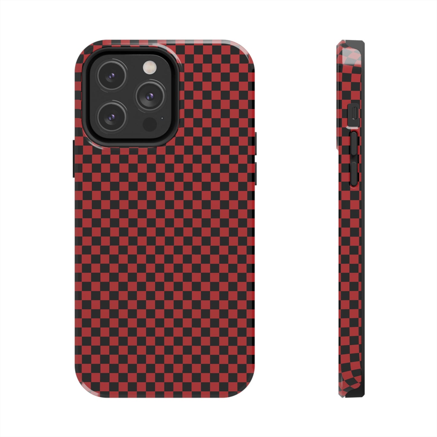 Checkerboard Red / Black Phone Case