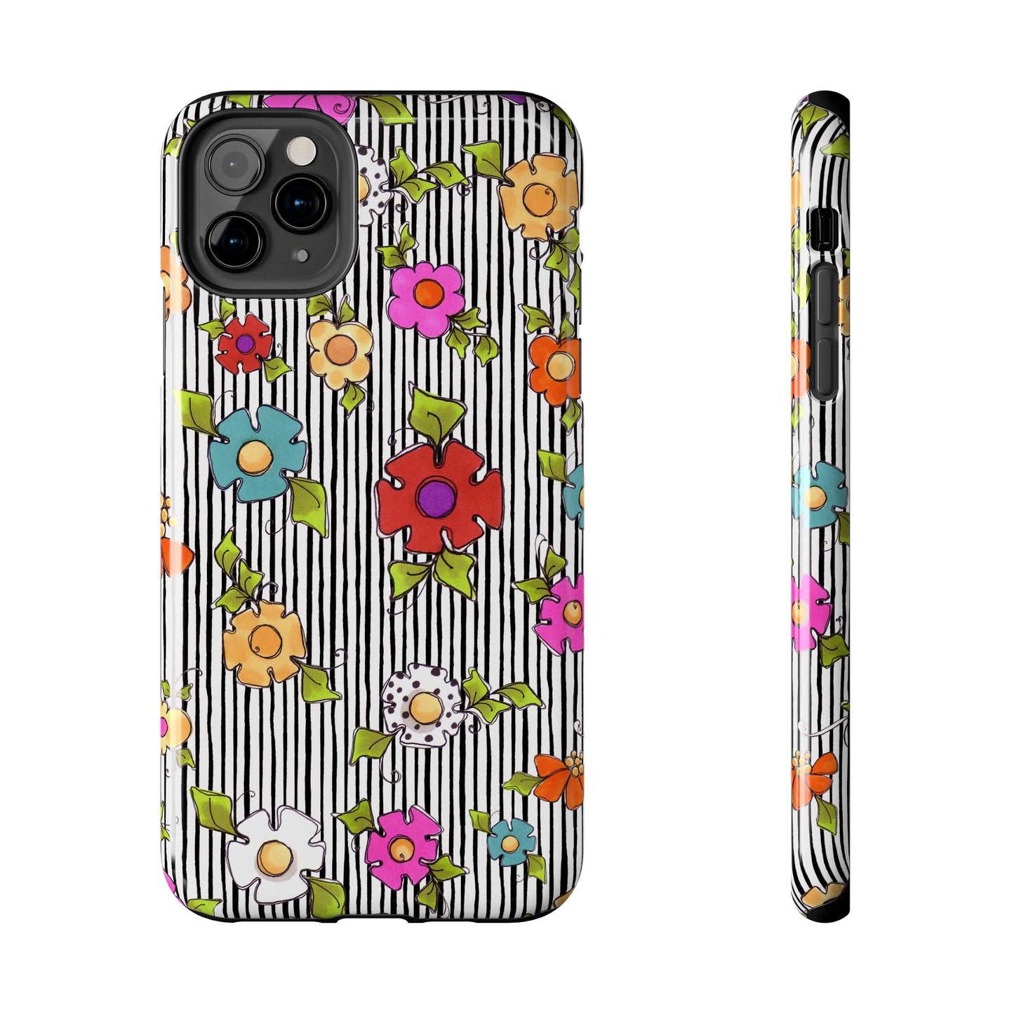 Dog Blooms White / Black Phone Case
