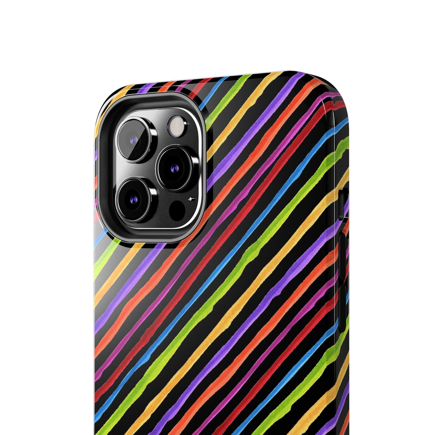 Quirky Bias Stripe Black Phone Case