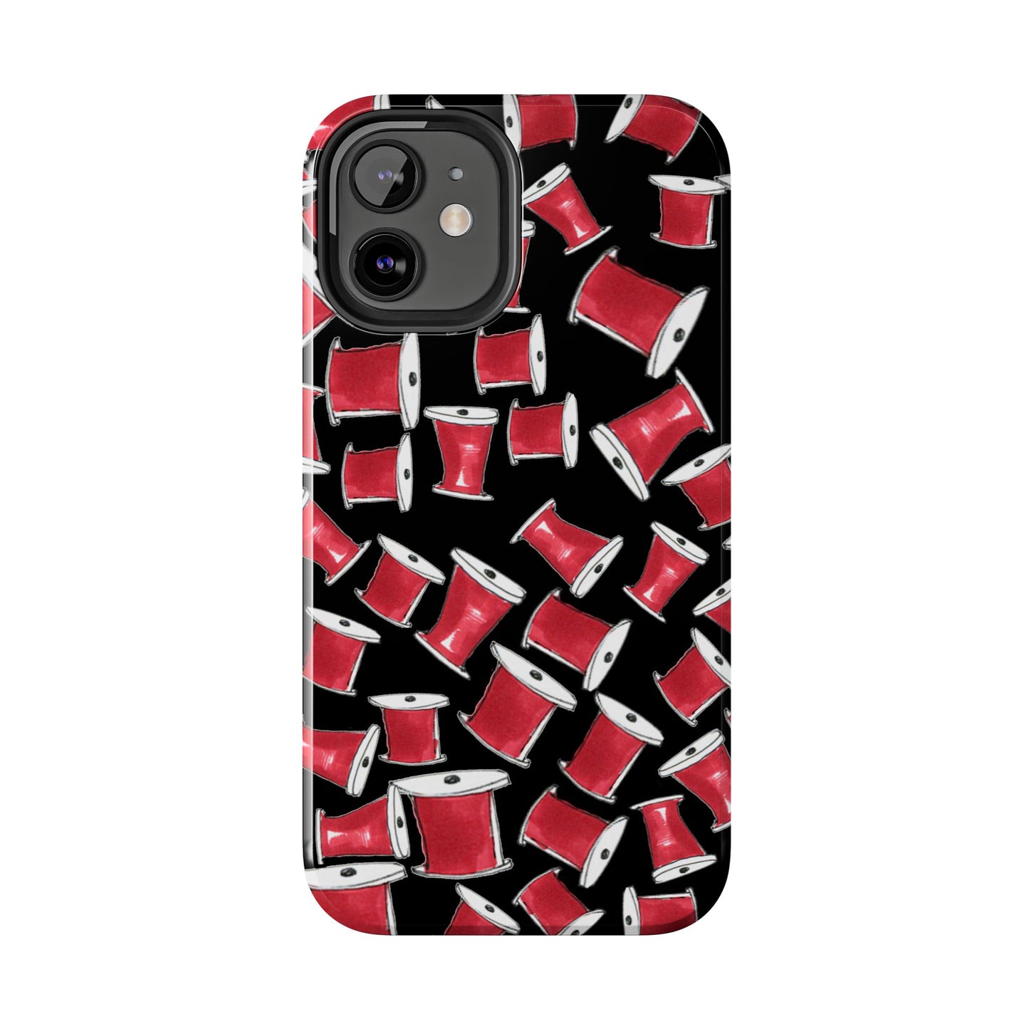 Red Thread Black Phone Case