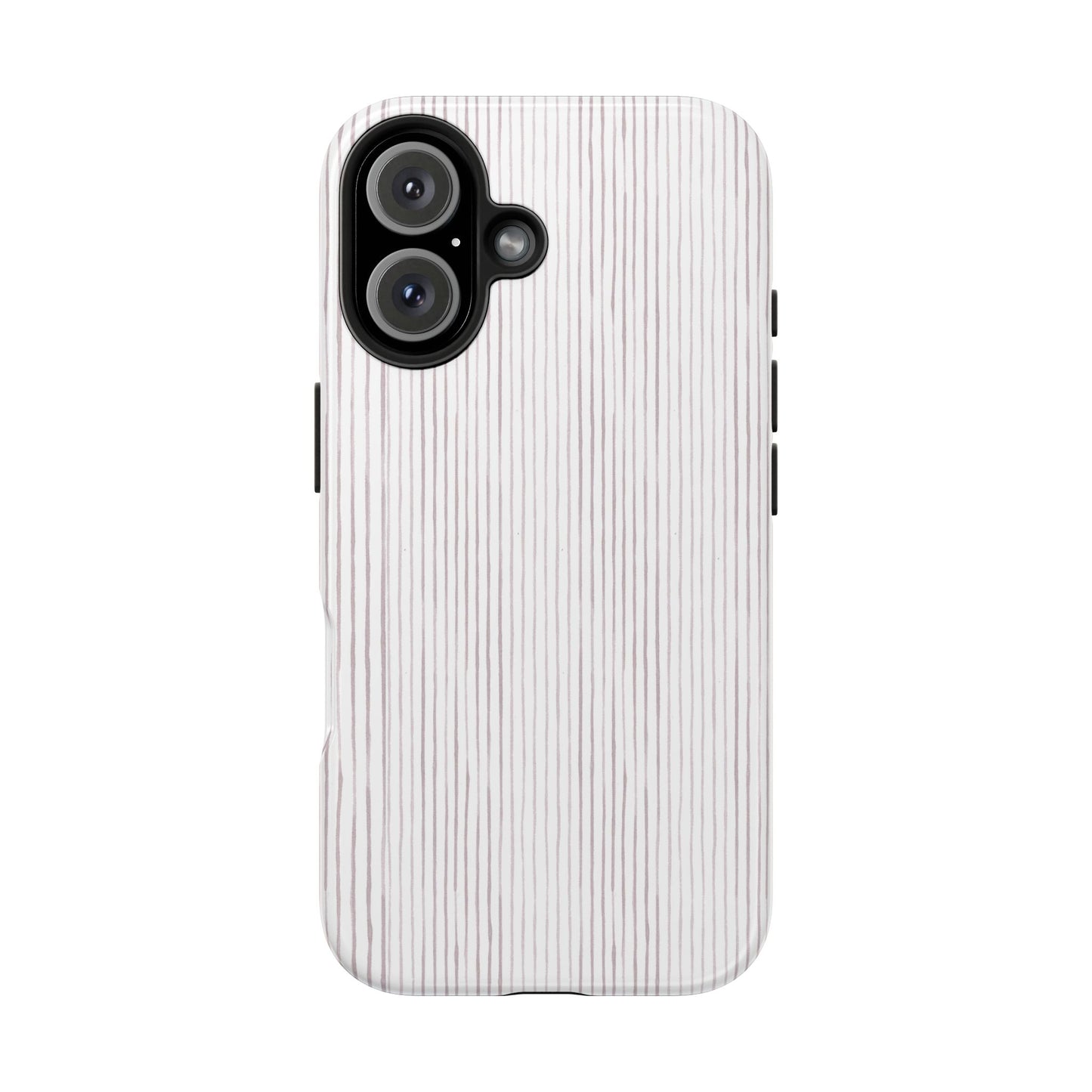 Happy Stripe White / Silver Phone Case