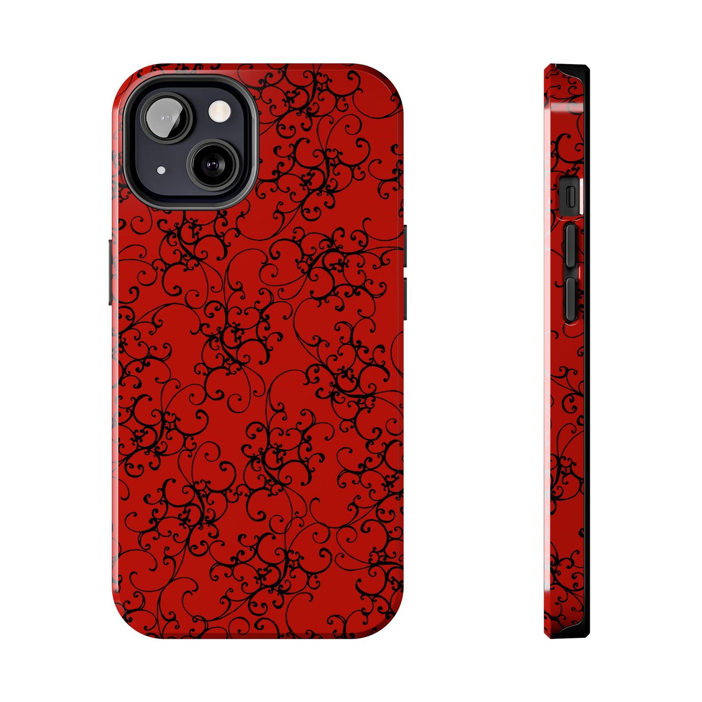 Elegant Scroll Red / Black Phone Case