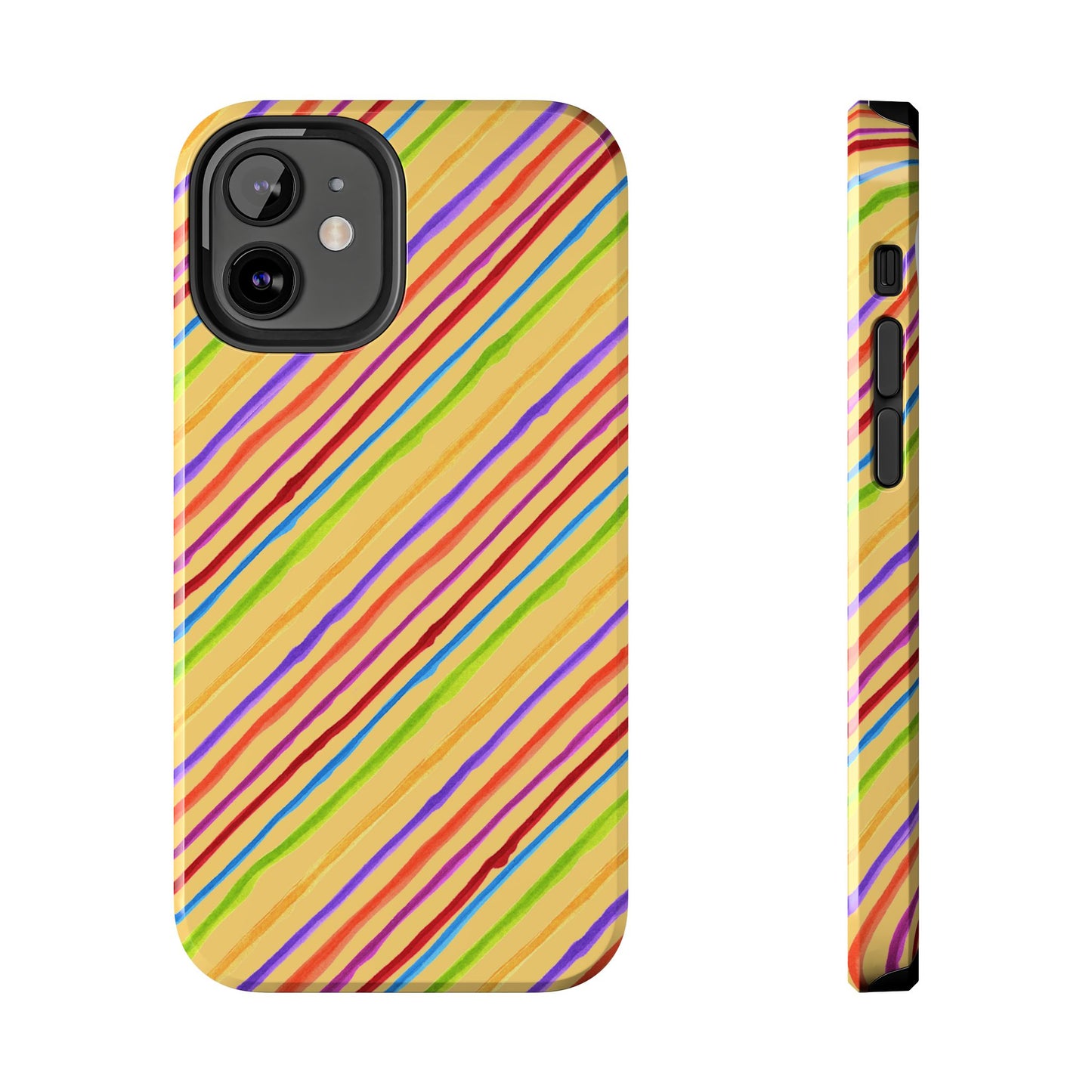 Calico Stripe Yellow Phone Case