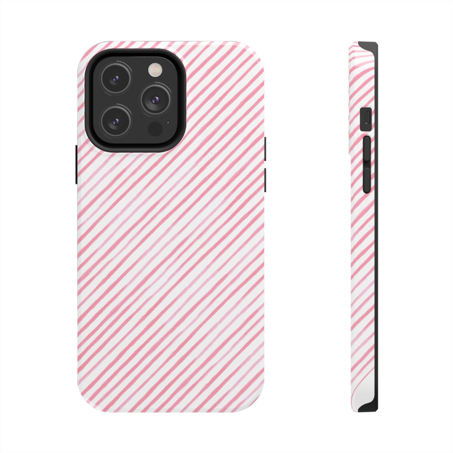 Bias Stripe White / Pink Phone Case