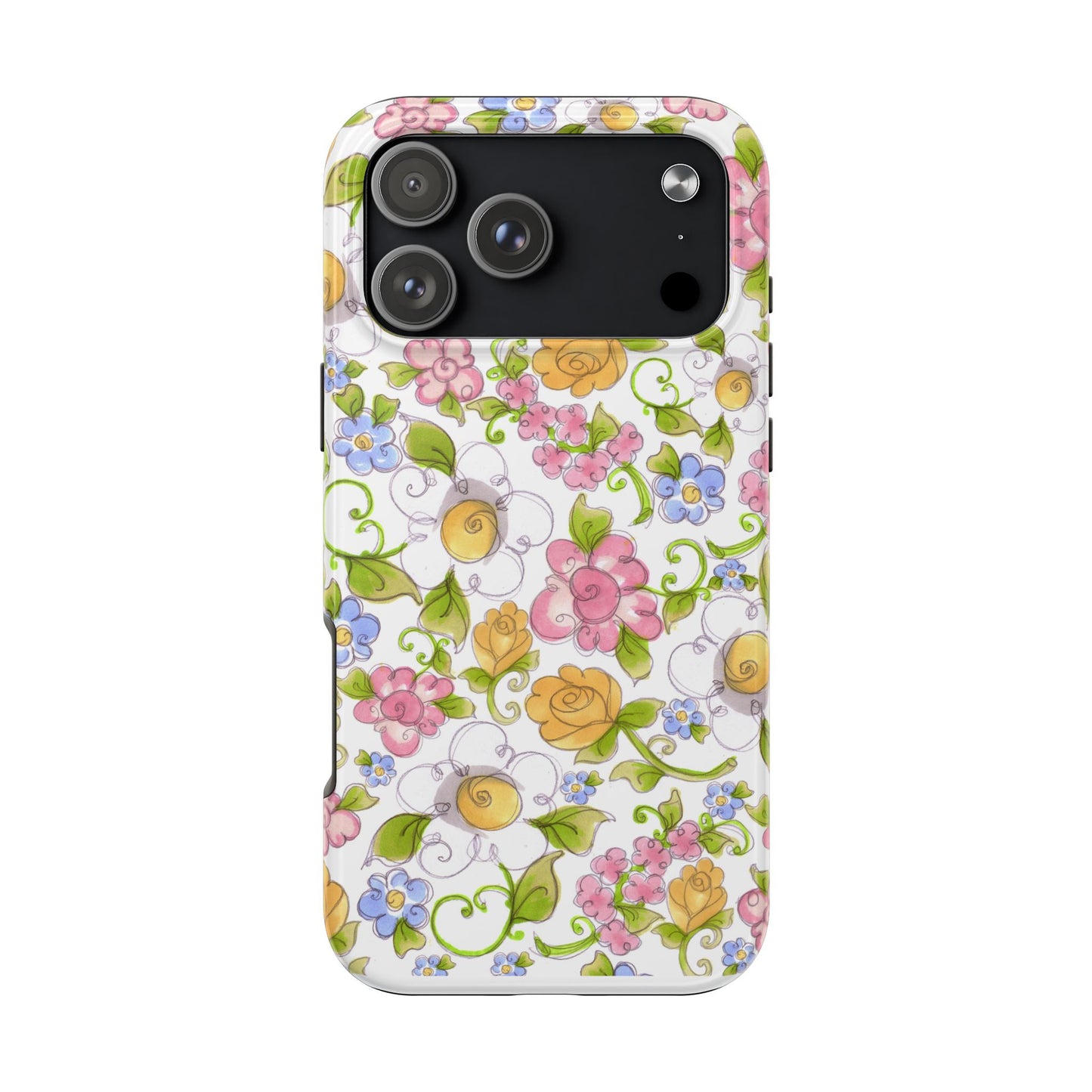 Flower Frolic White Phone Case
