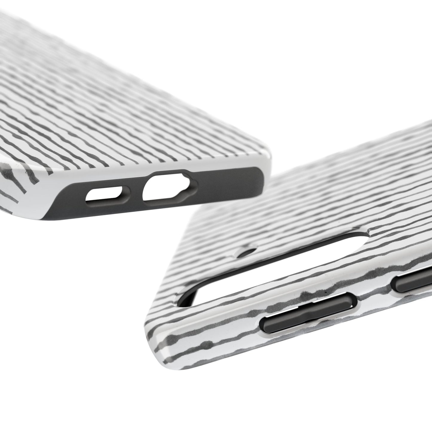 Faux Seersucker White / Charcoal Phone Case