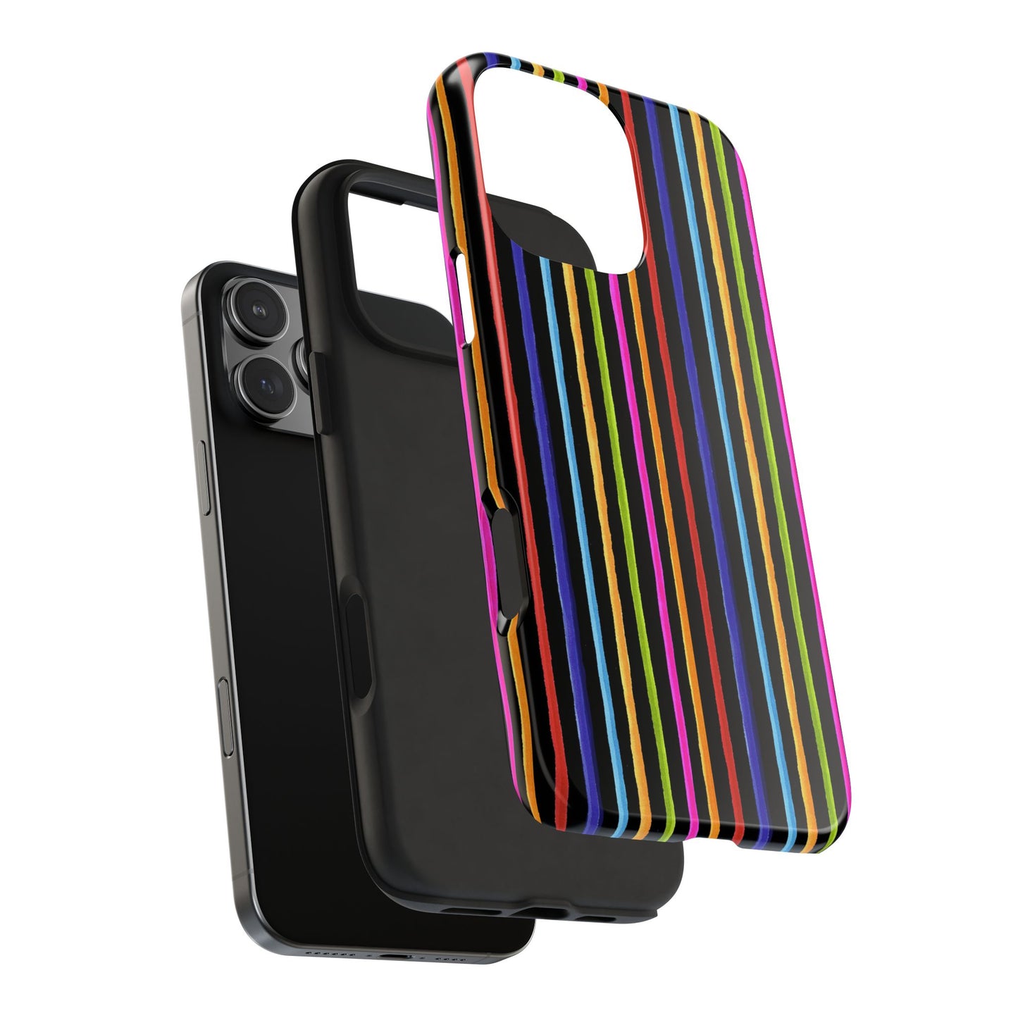 Happy Stripe Black Phone Case