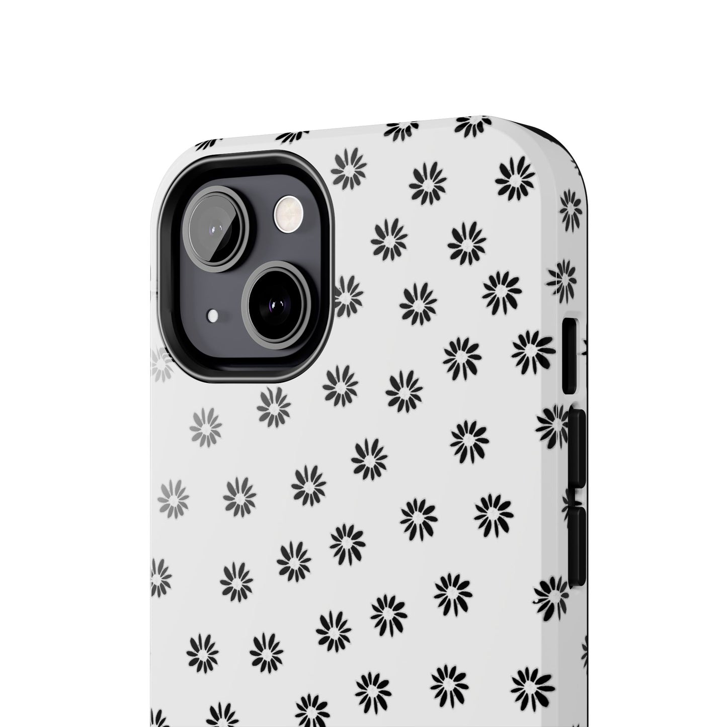 Daisy Dot White / Black Phone Case