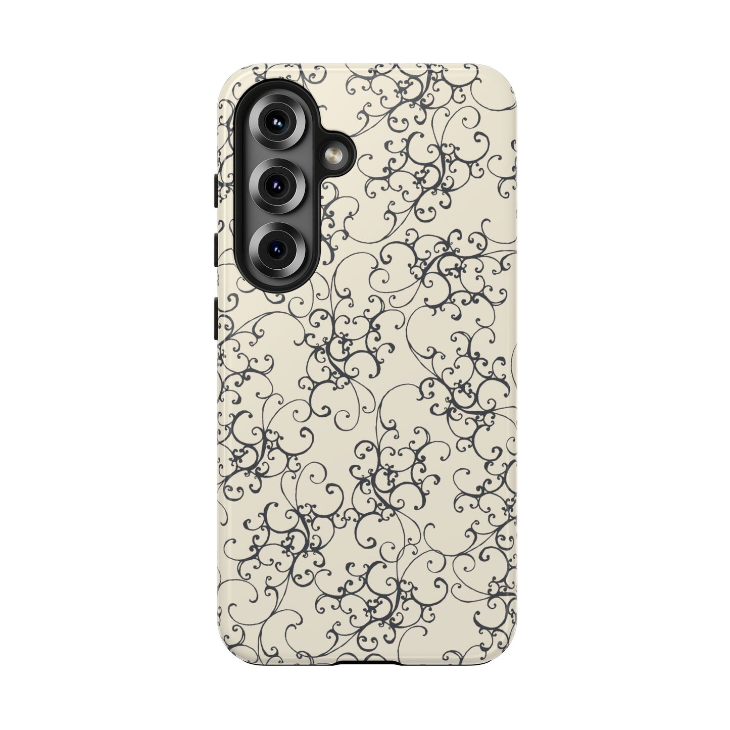 Elegant Scroll Ivory / Black Phone Case