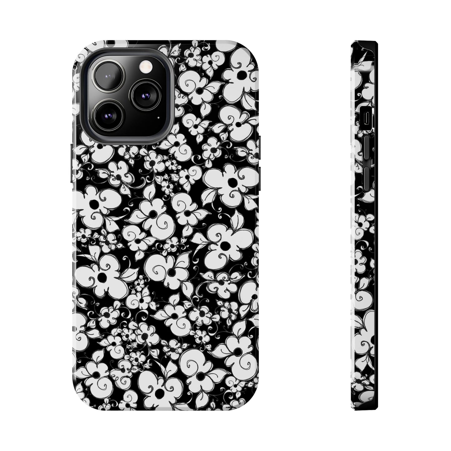 Dog Daisies Black Phone Case