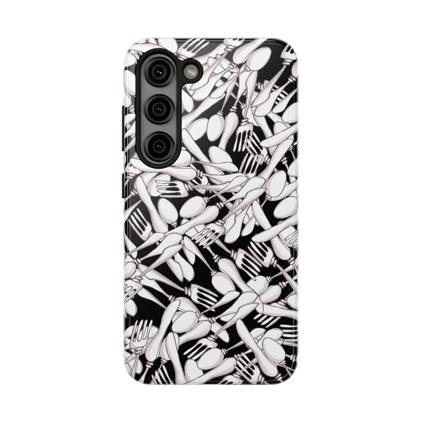 Silverware Wars Black Phone Case