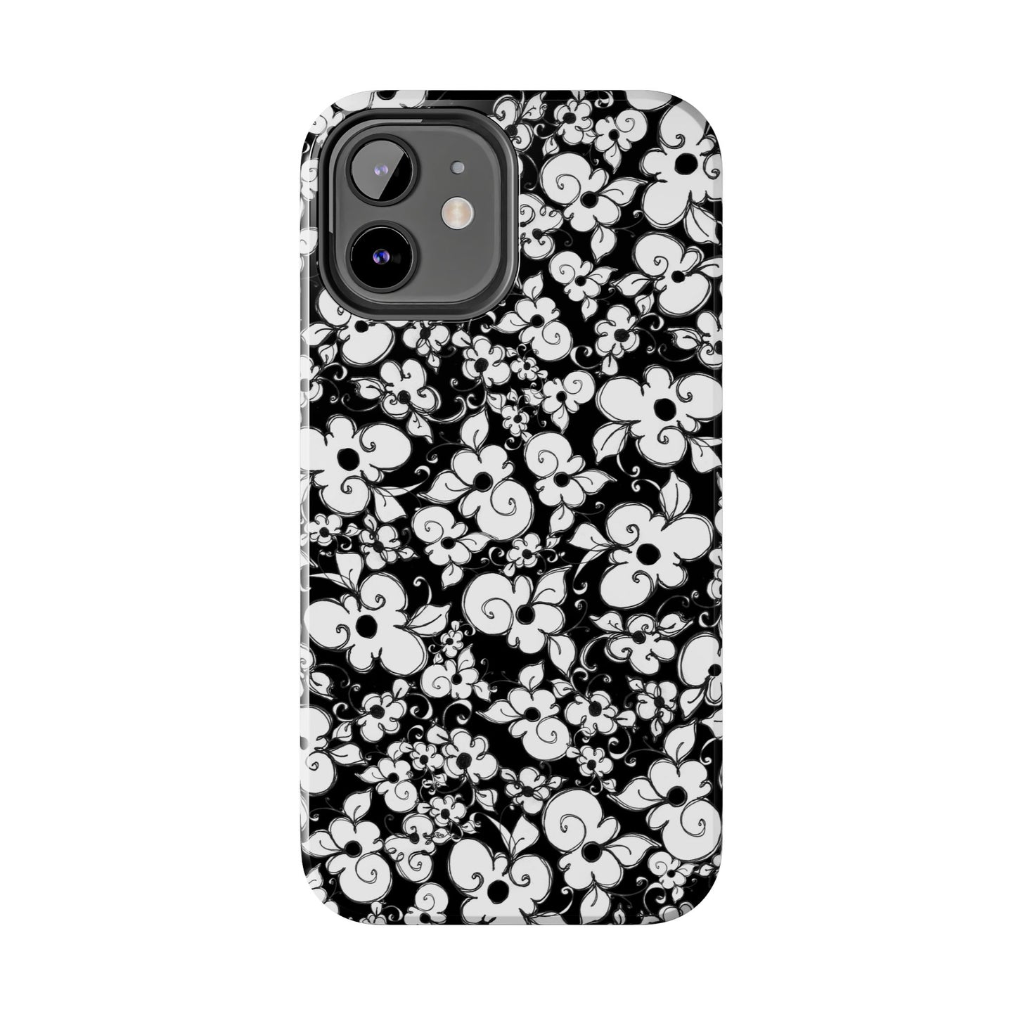 Dog Daisies Black Phone Case
