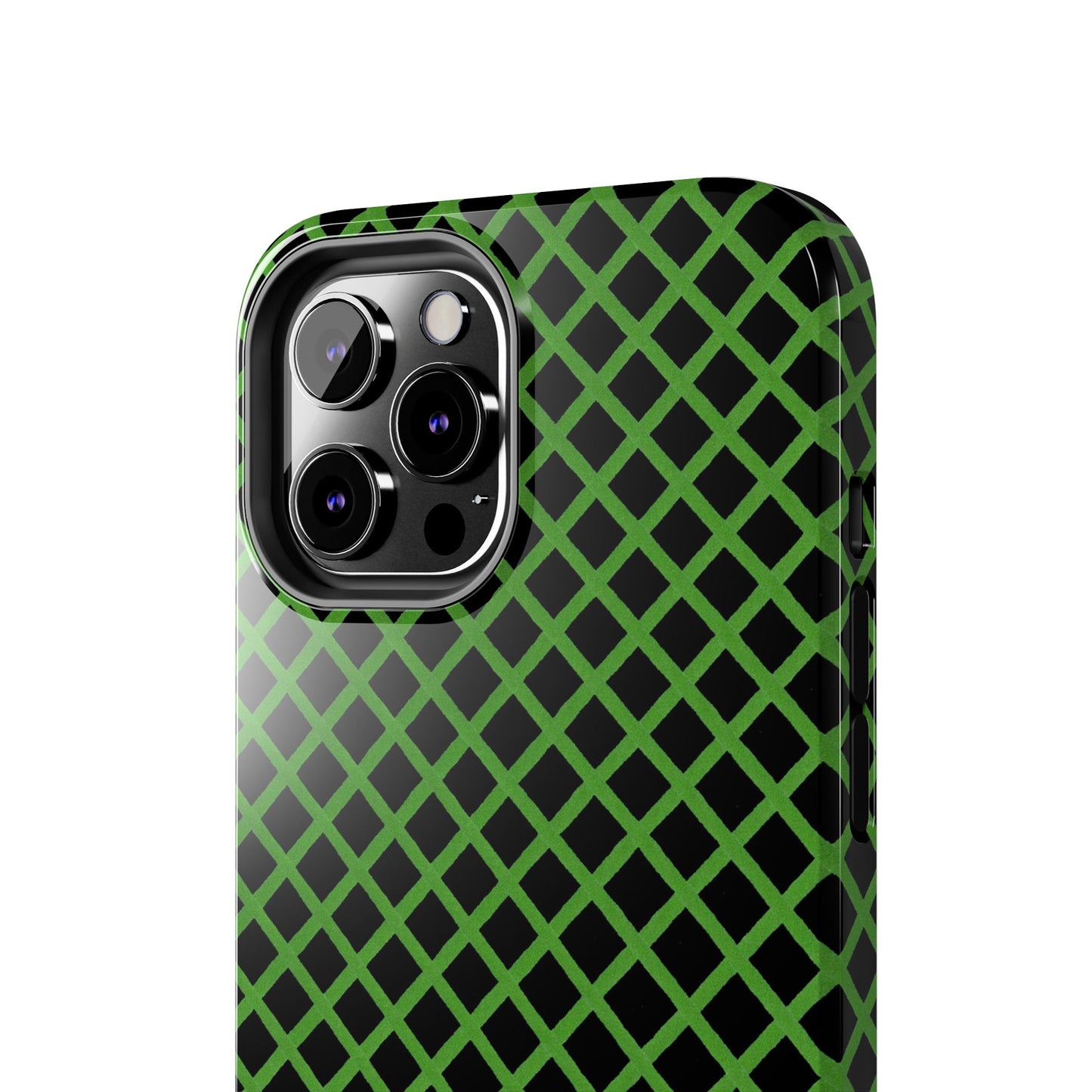 Trellis Green / Black Phone Case