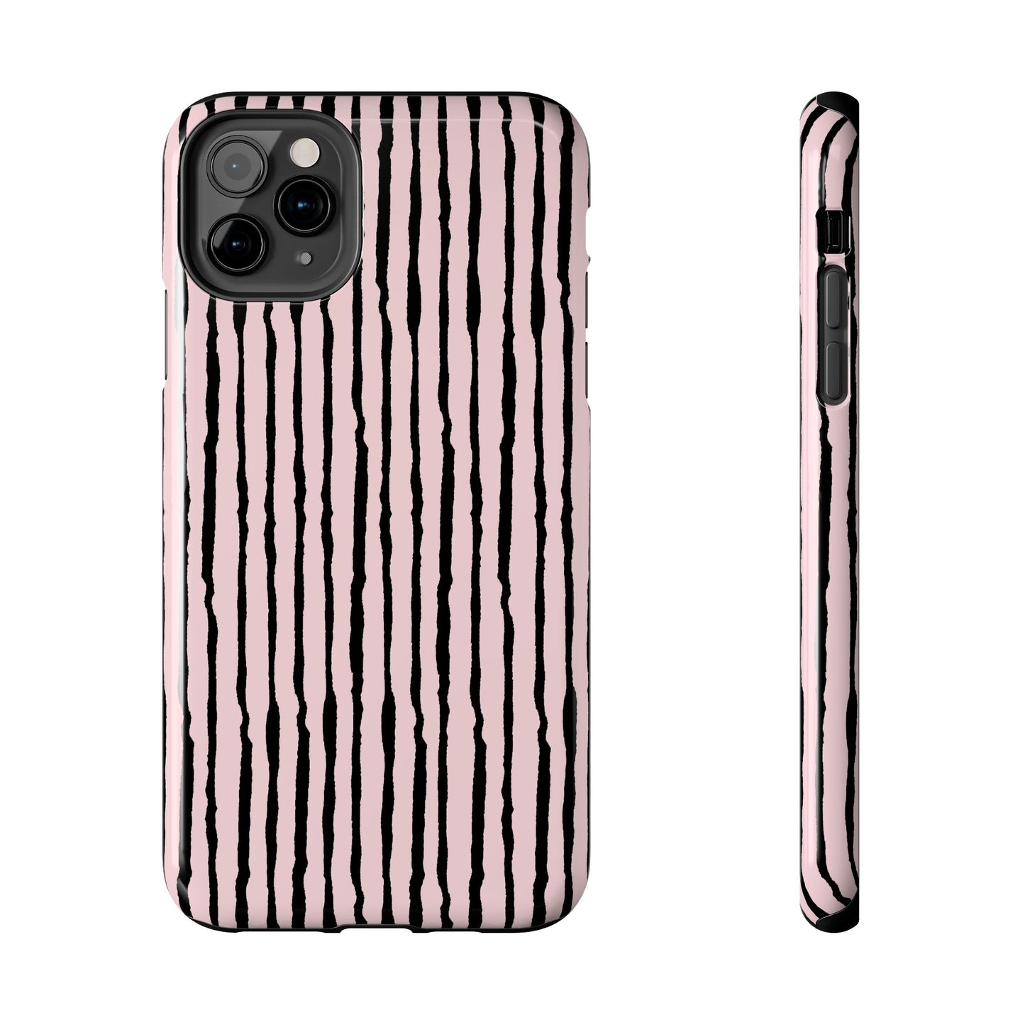 Sorta Stripe Light Pink / Black Phone Case