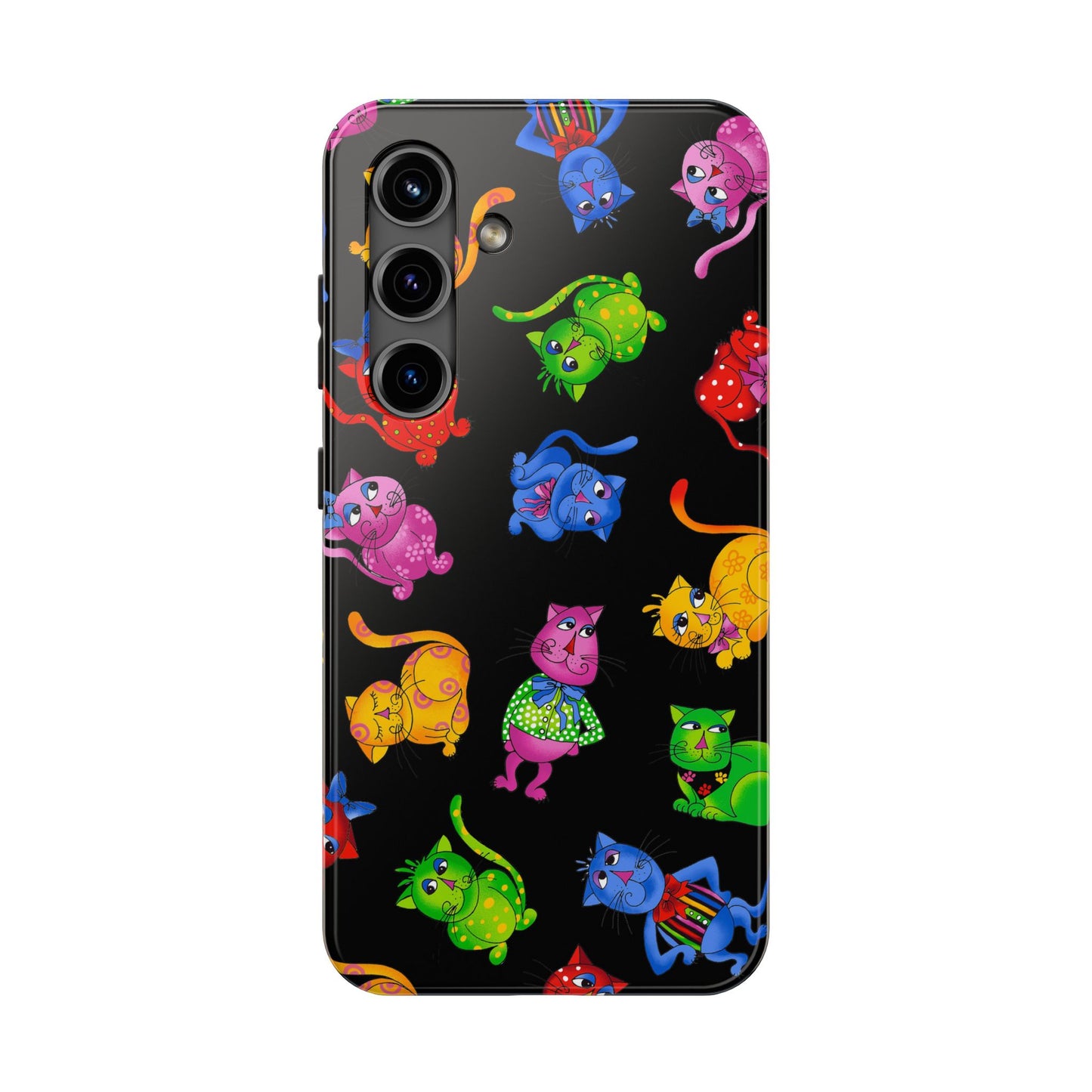 Tossed Cool Cats Black Phone Case