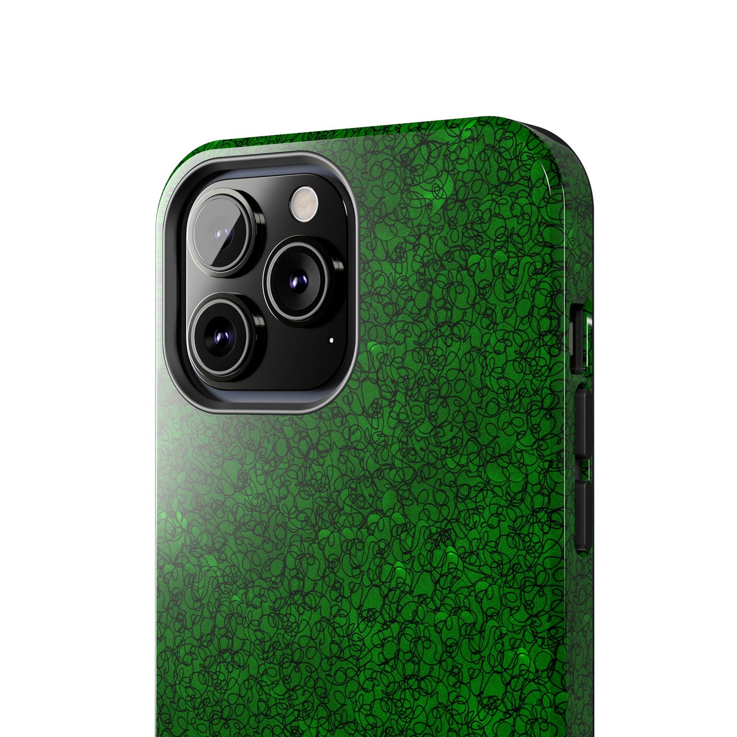 Scribble Green / Black Phone Case