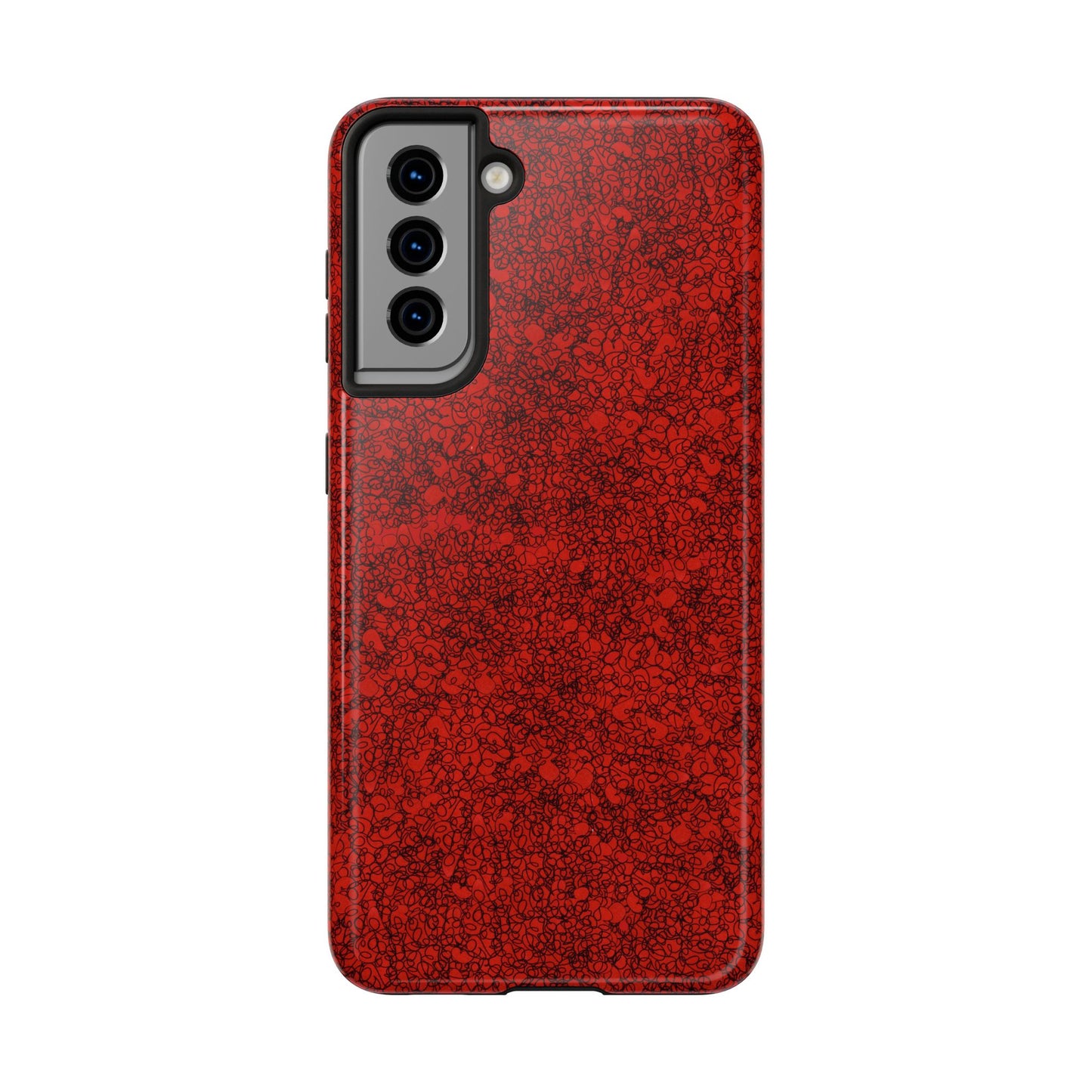 Scribble Red / Black Phone Case
