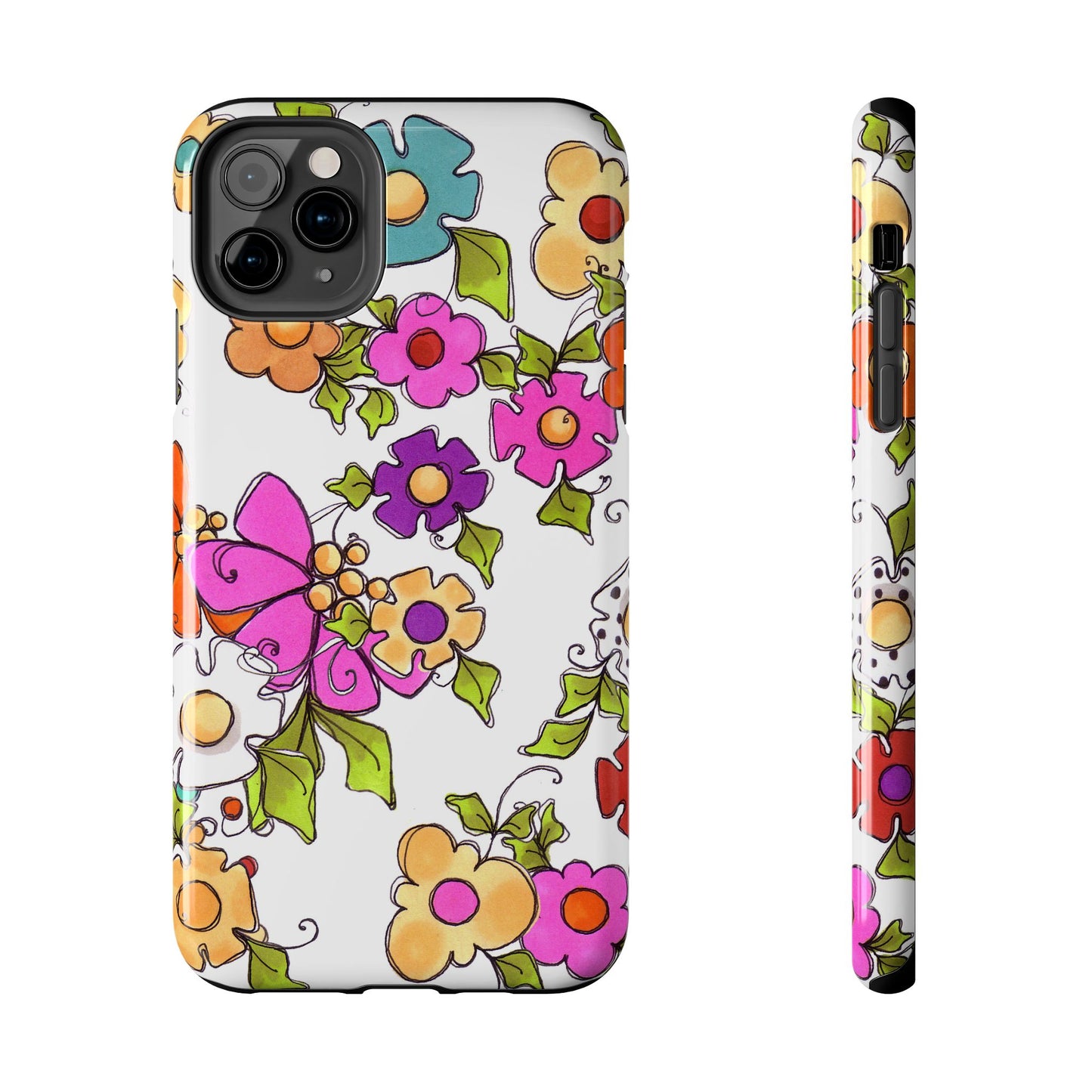 Happy Blooms White Phone Case
