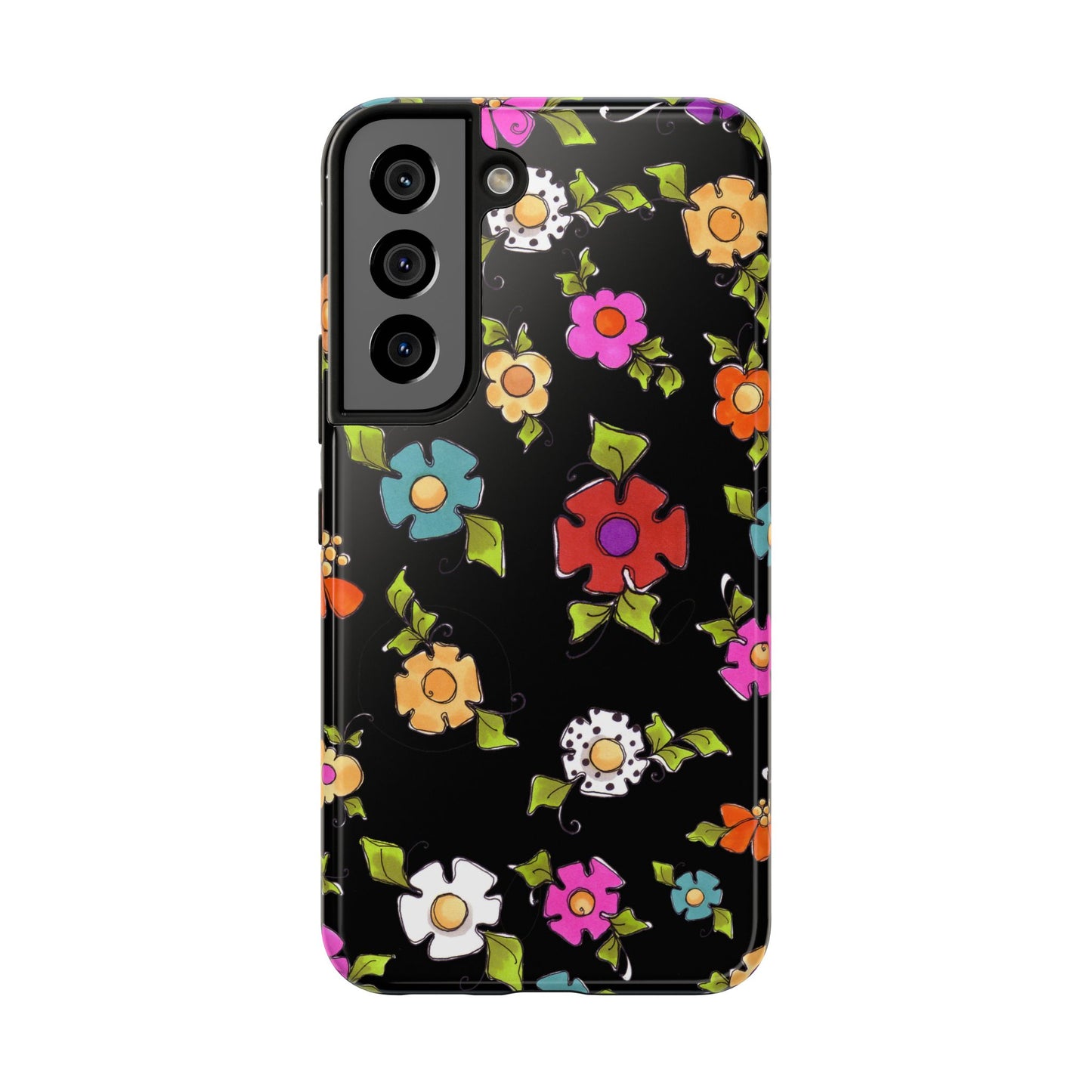 Dog Blooms Black Phone Case
