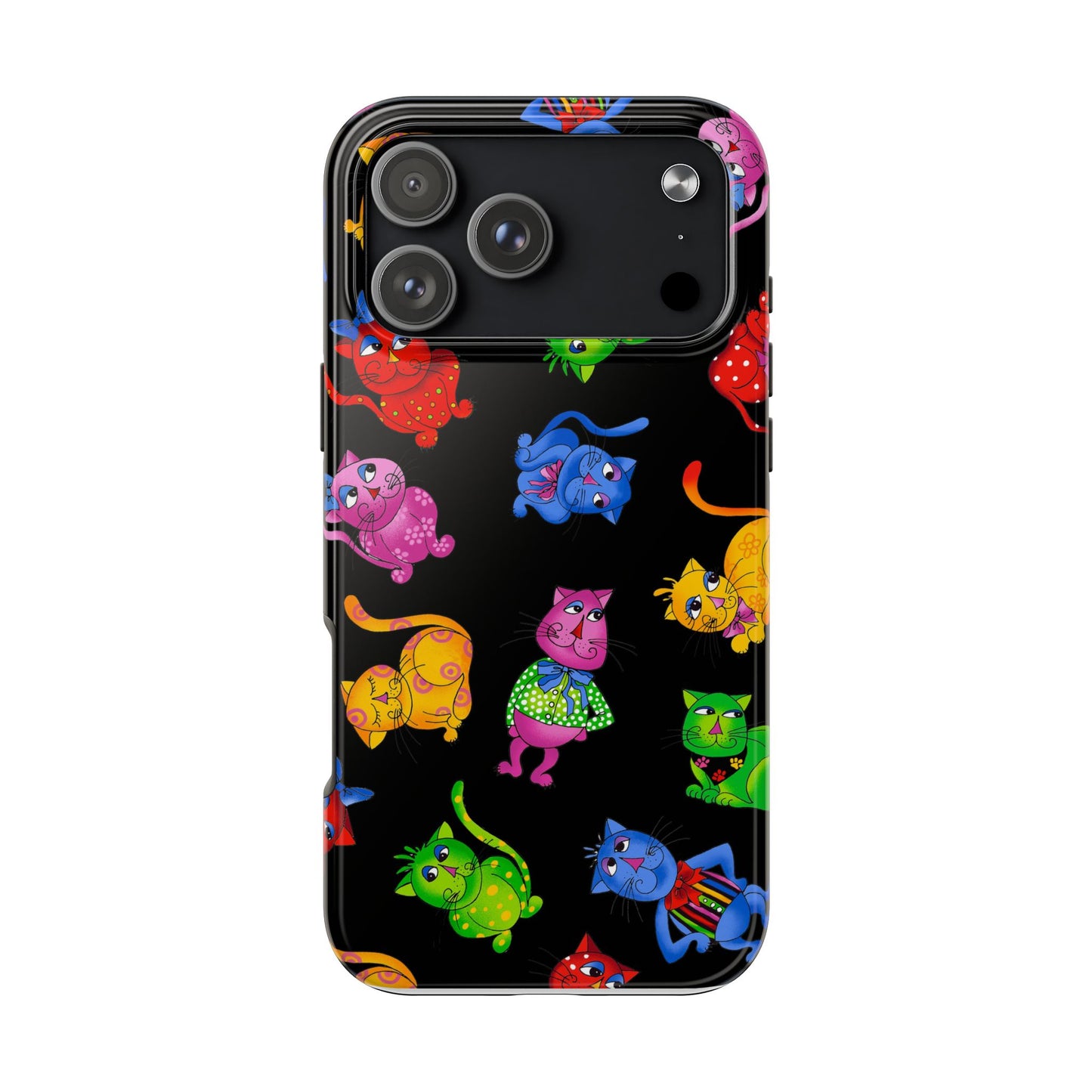 Tossed Cool Cats Black Phone Case
