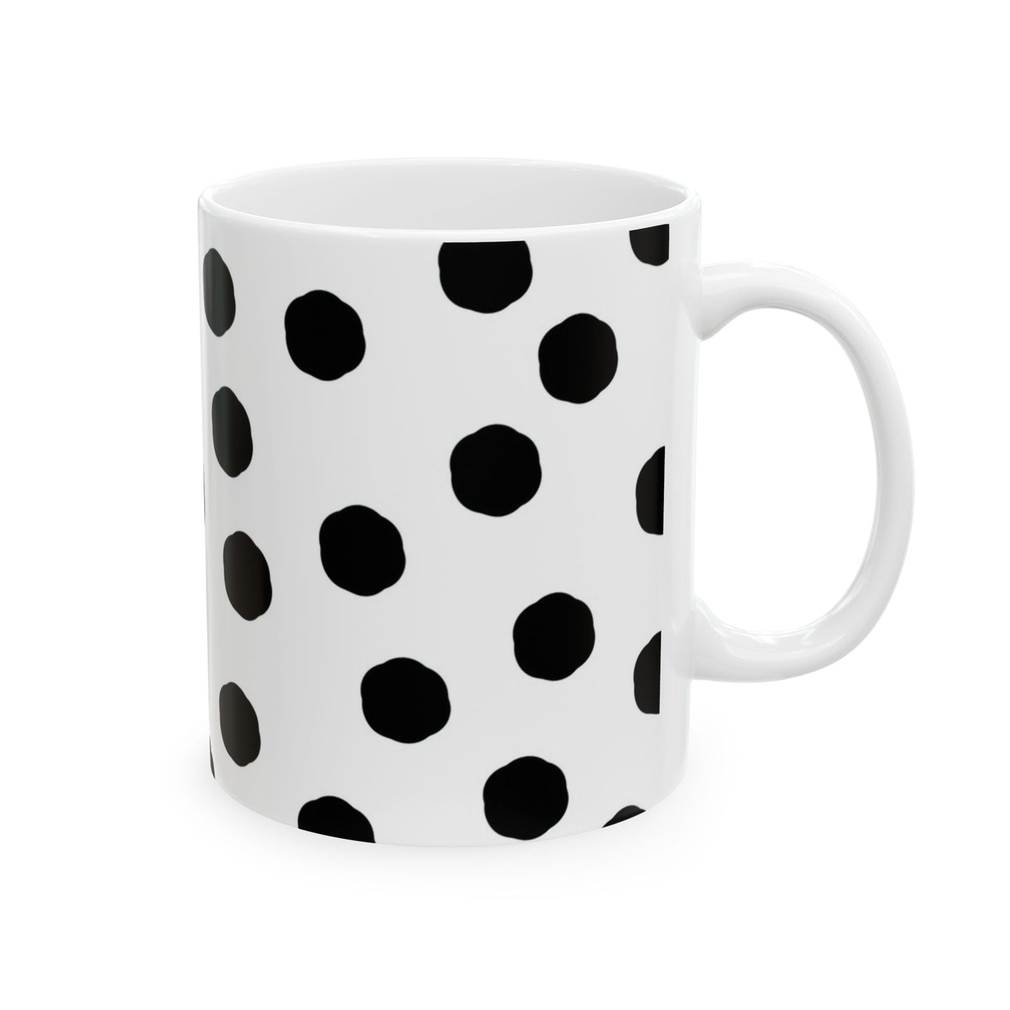 Jumbo Dots White / Black Cup