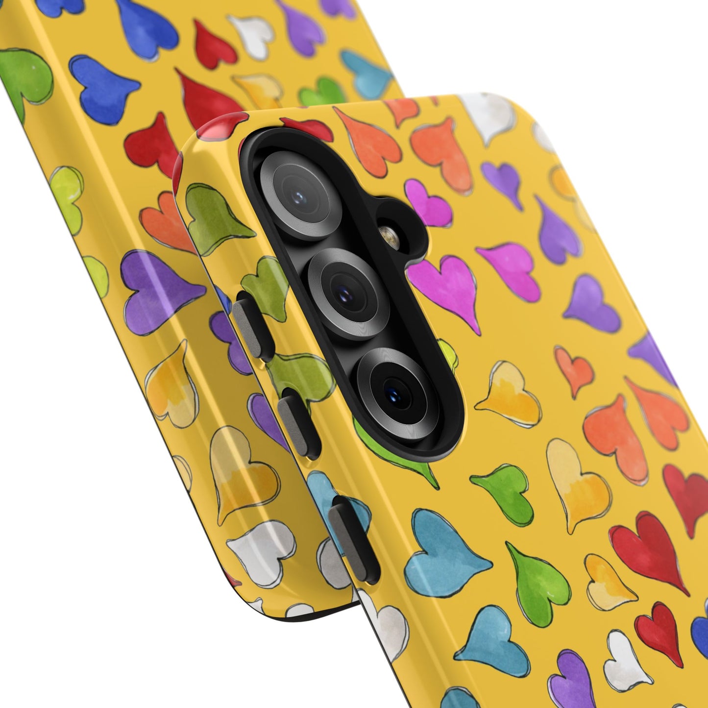 Happy Hearts Yellow Phone Case