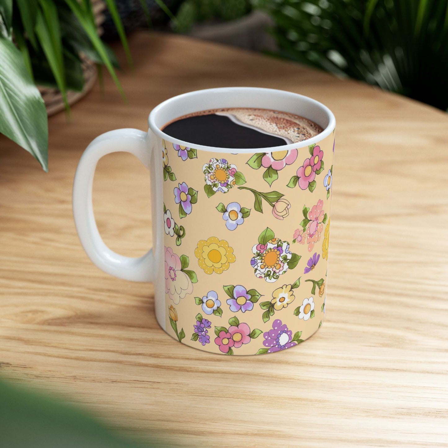Flowery Yellow Cup