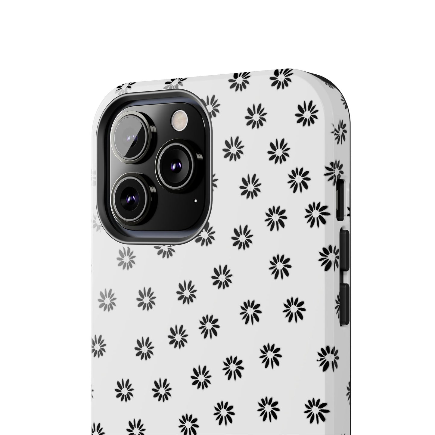 Daisy Dot White / Black Phone Case