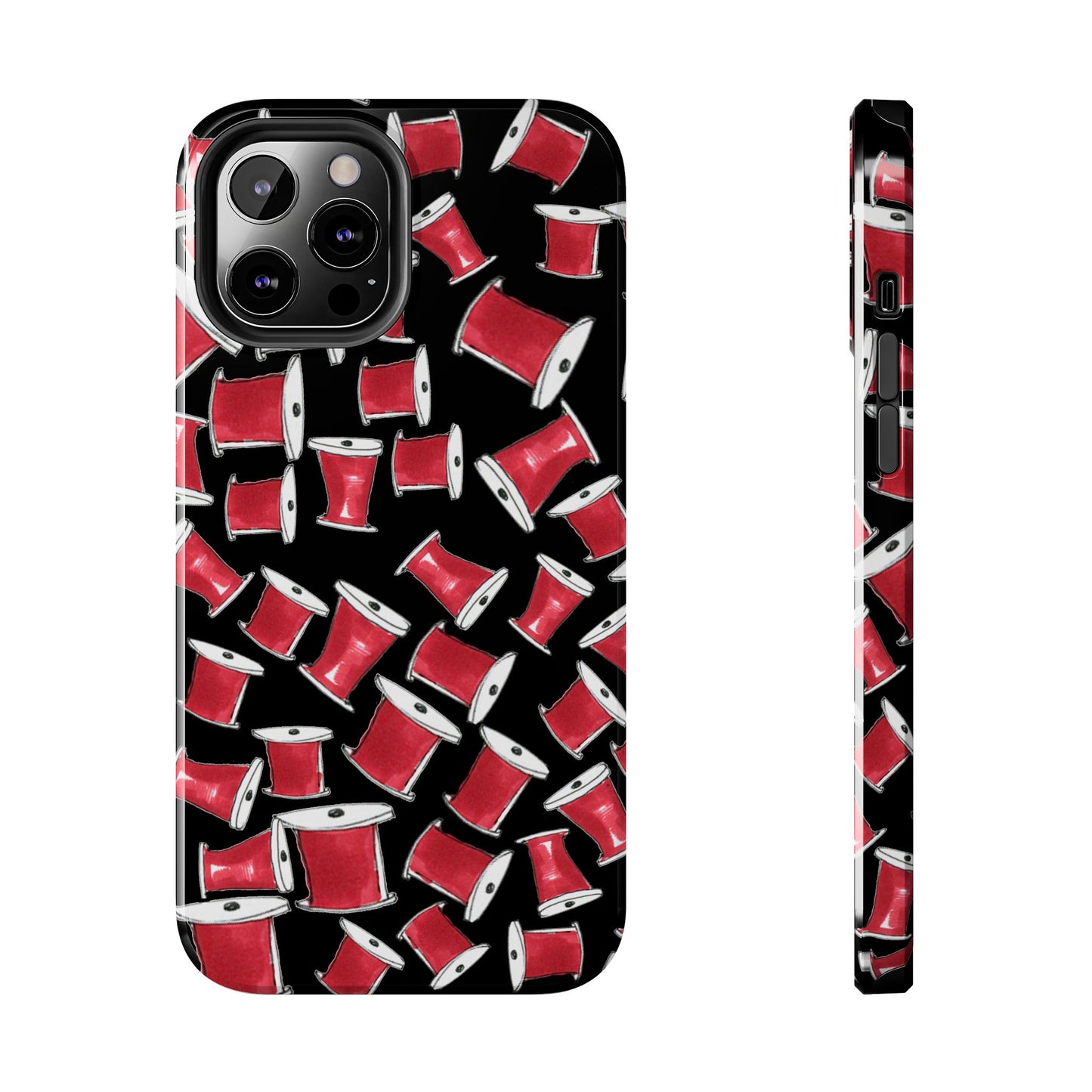 Red Thread Black Phone Case