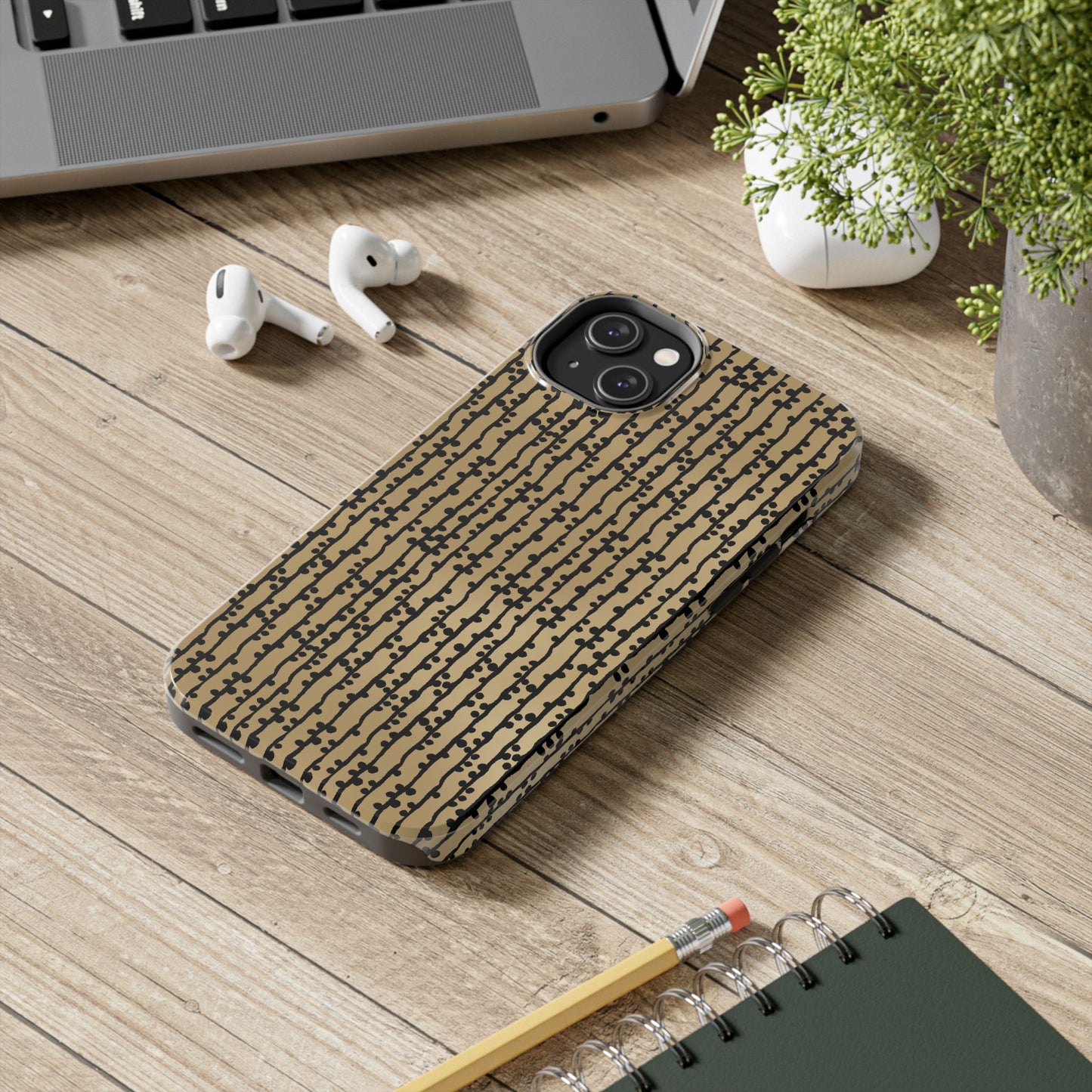 Loopy Stripe Tan Phone Case