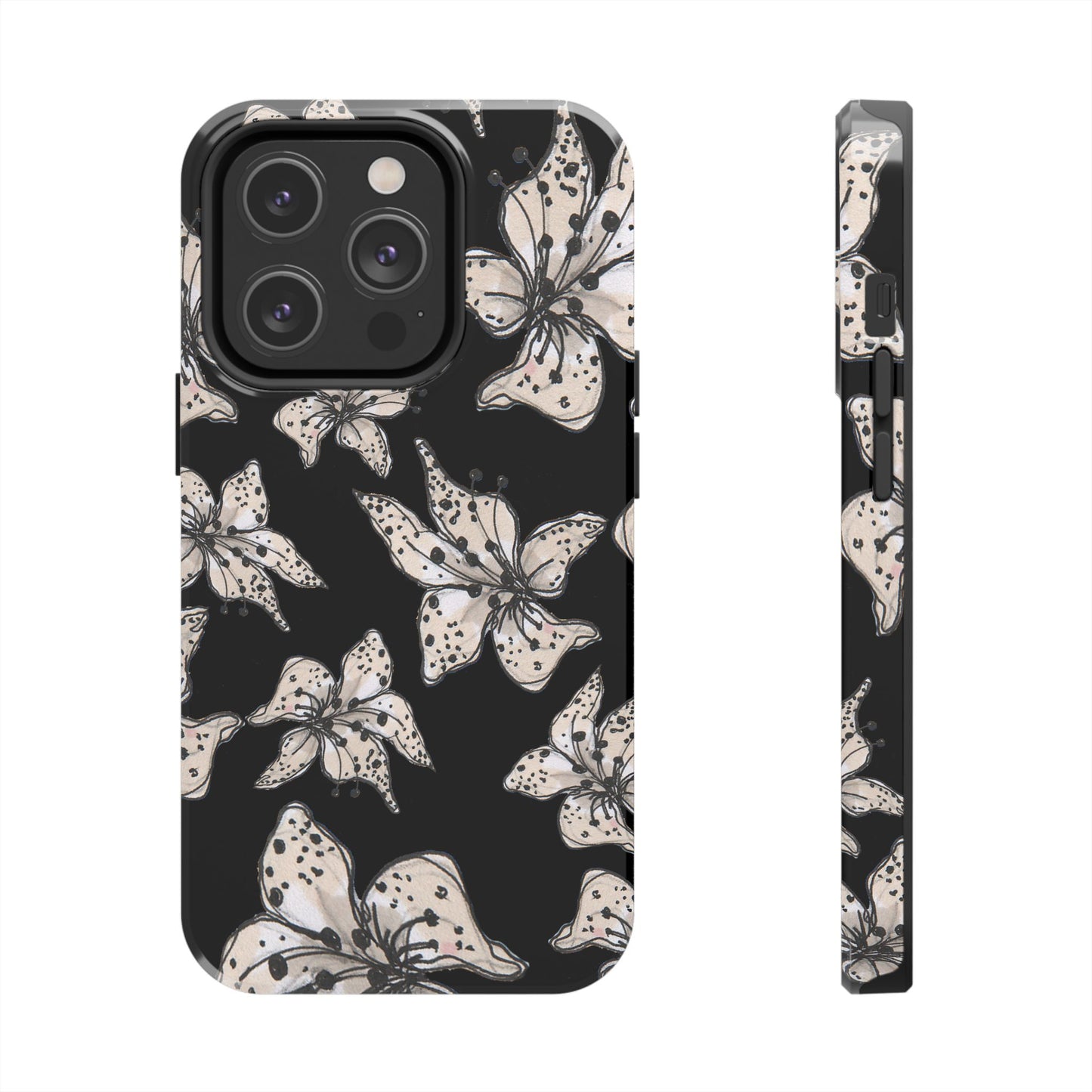 Spotted Lilies Black Phone Case