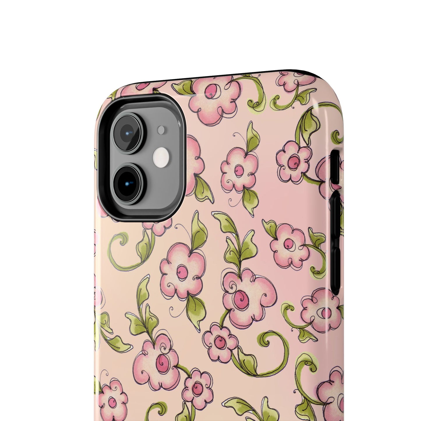 Scroll Daisies Peach / Peach Phone Case