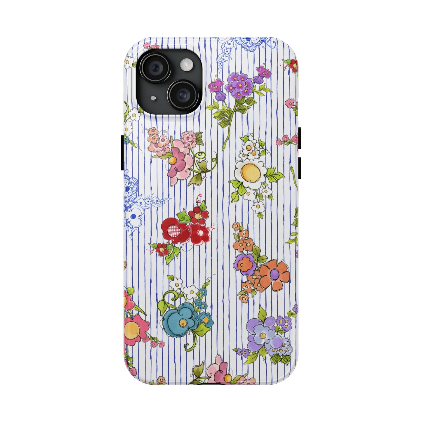 Mixed Bouquets Blue / White Phone Case