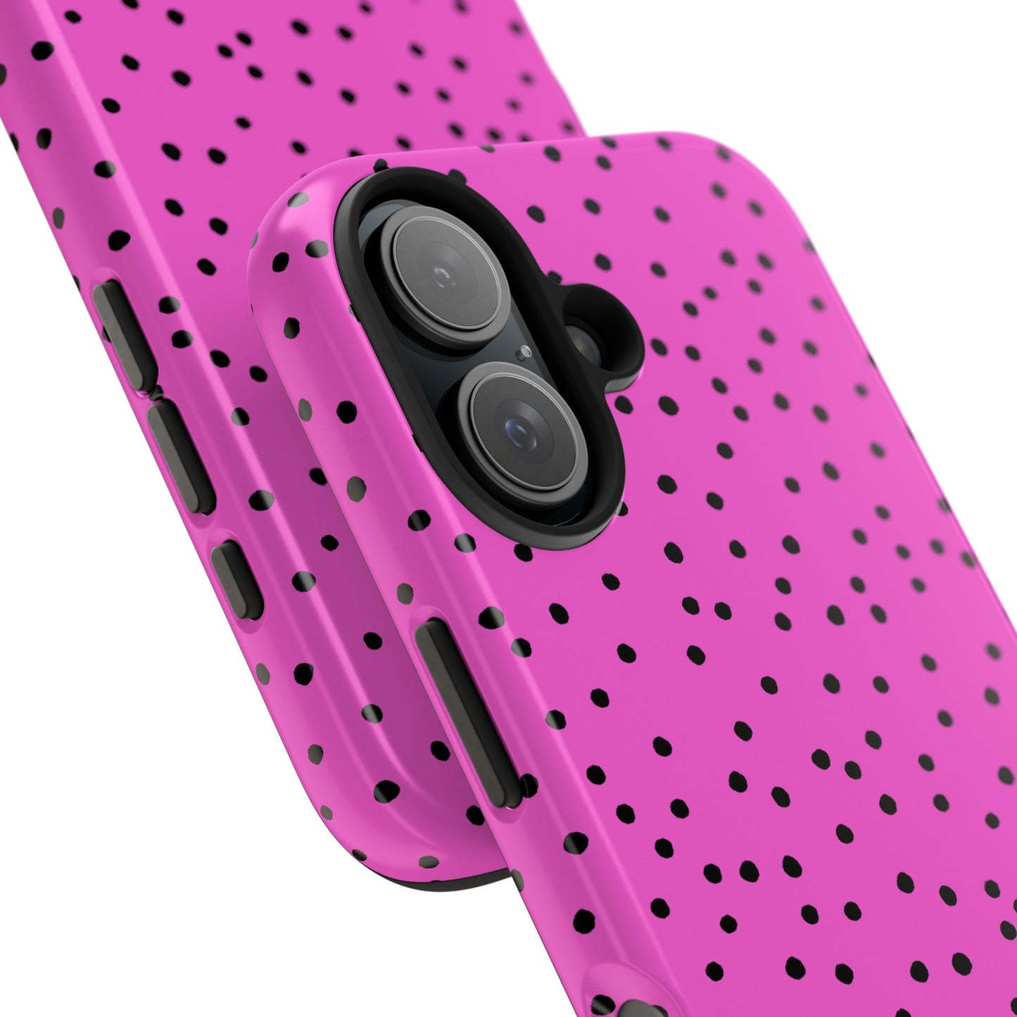 Dinky Dots Cerise / Black Phone Case