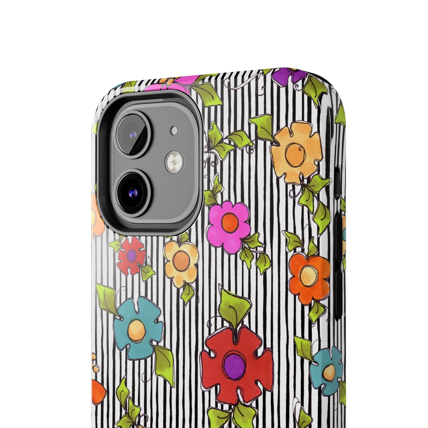 Dog Blooms White / Black Phone Case