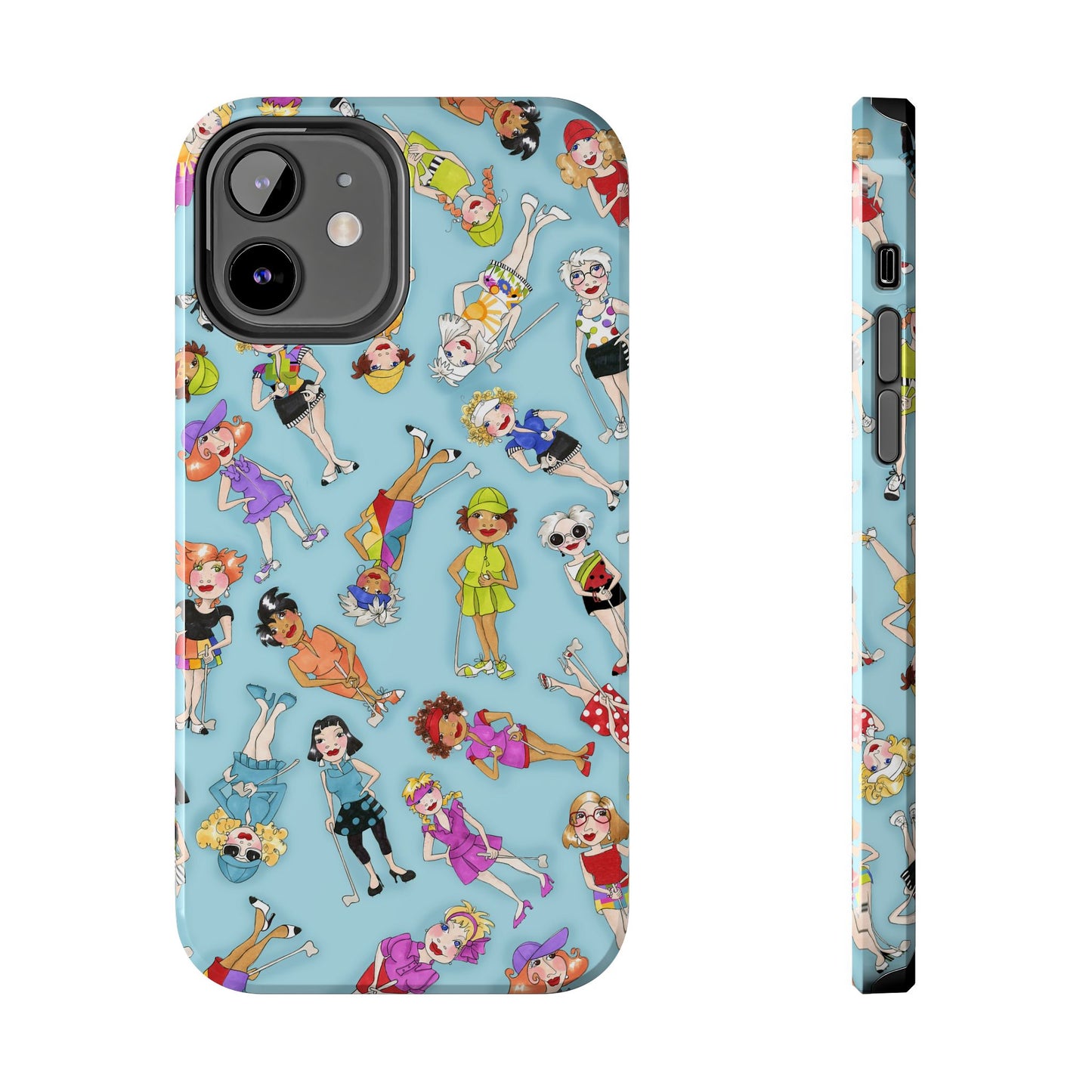 Tossed Golfer Girls Turquoise Phone Case