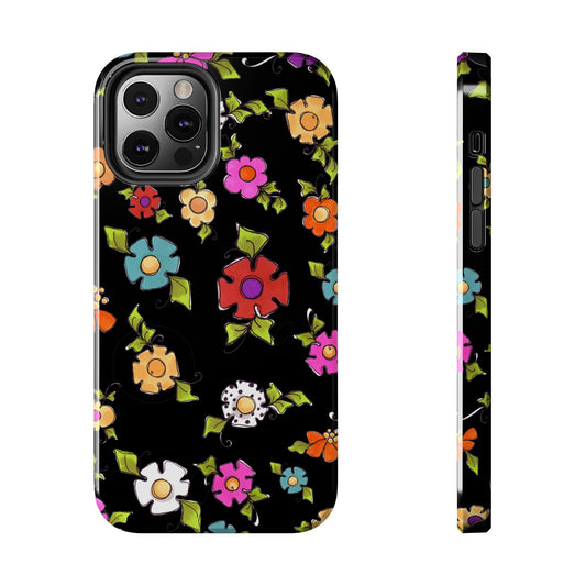 Dog Blooms Black Phone Case